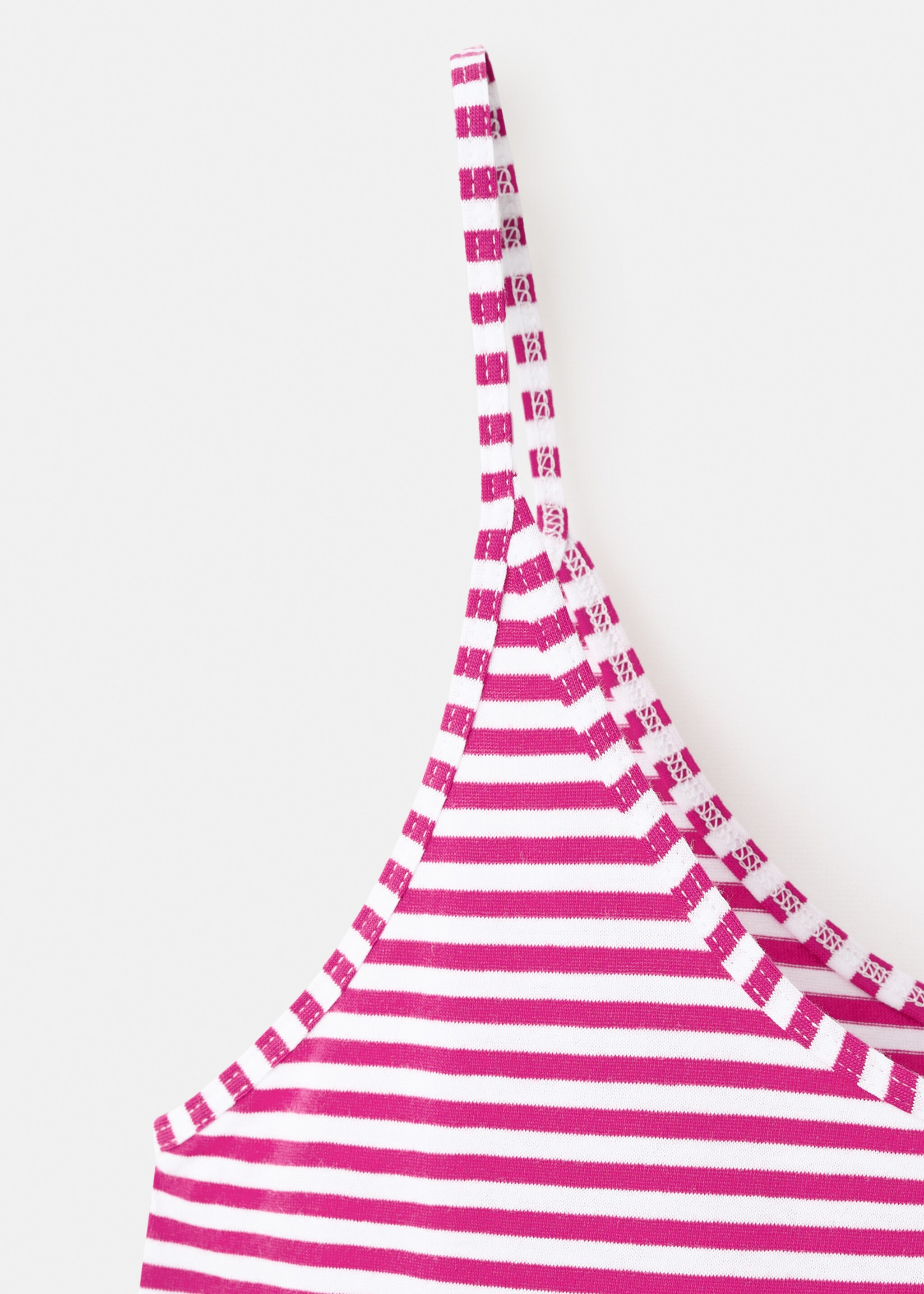 Cotton dress with woven stripe - Details of the article 8, Fuchsia. Ref: 27053343-00.