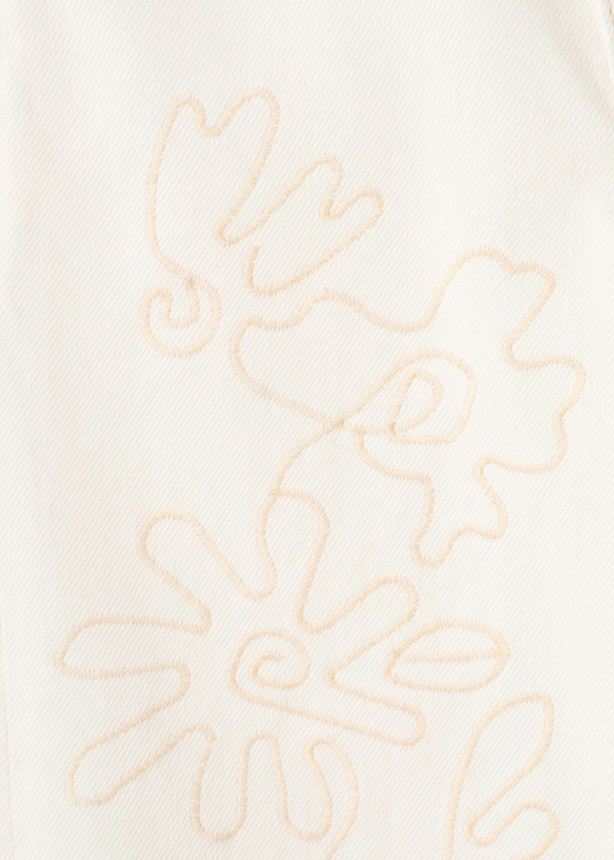 Floral embroidery jeans - Details of the article 0, Ecru. Ref: 27053707-00.