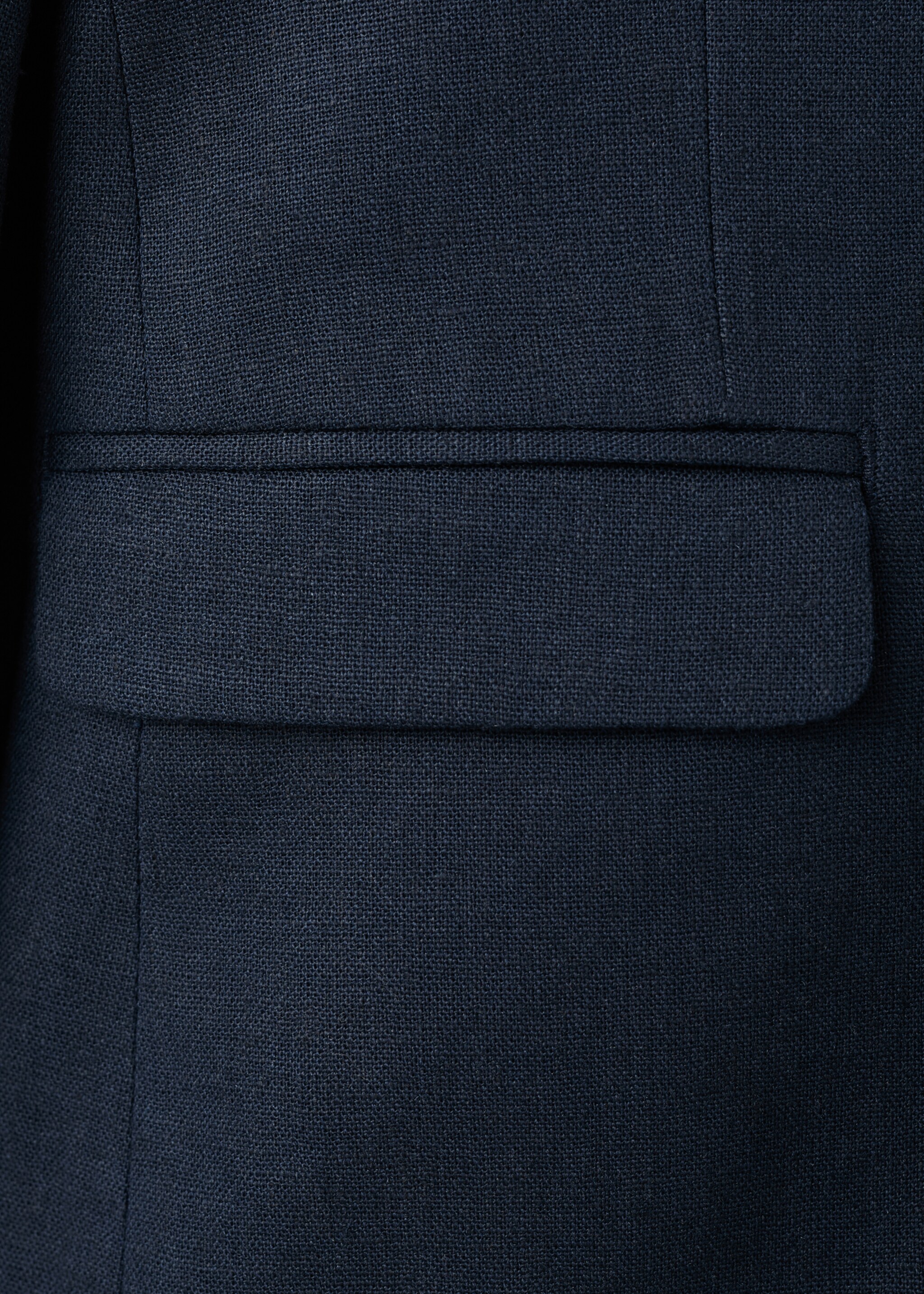 Classic linen jacket - Details of the article 0, Navy. Ref: 27053716-00.