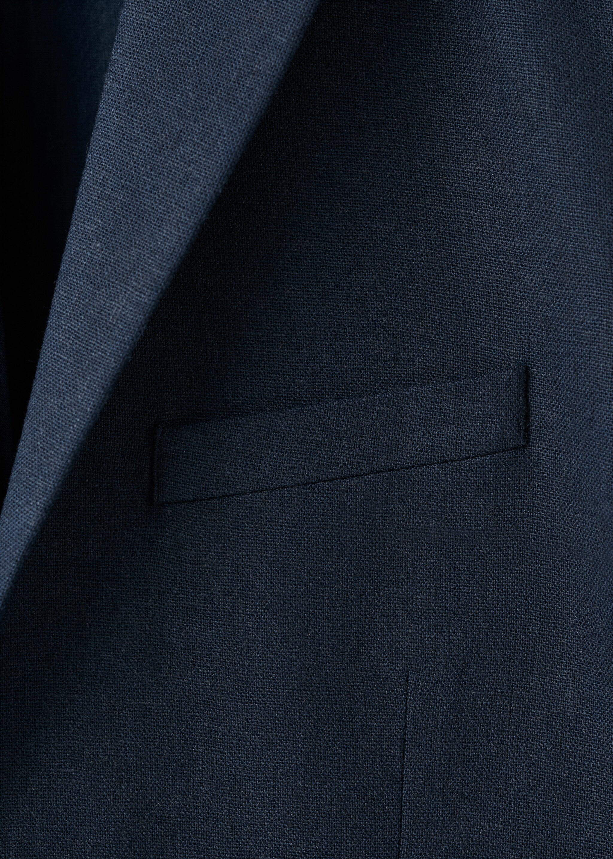 Classic linen jacket - Details of the article 8, Navy. Ref: 27053716-00.