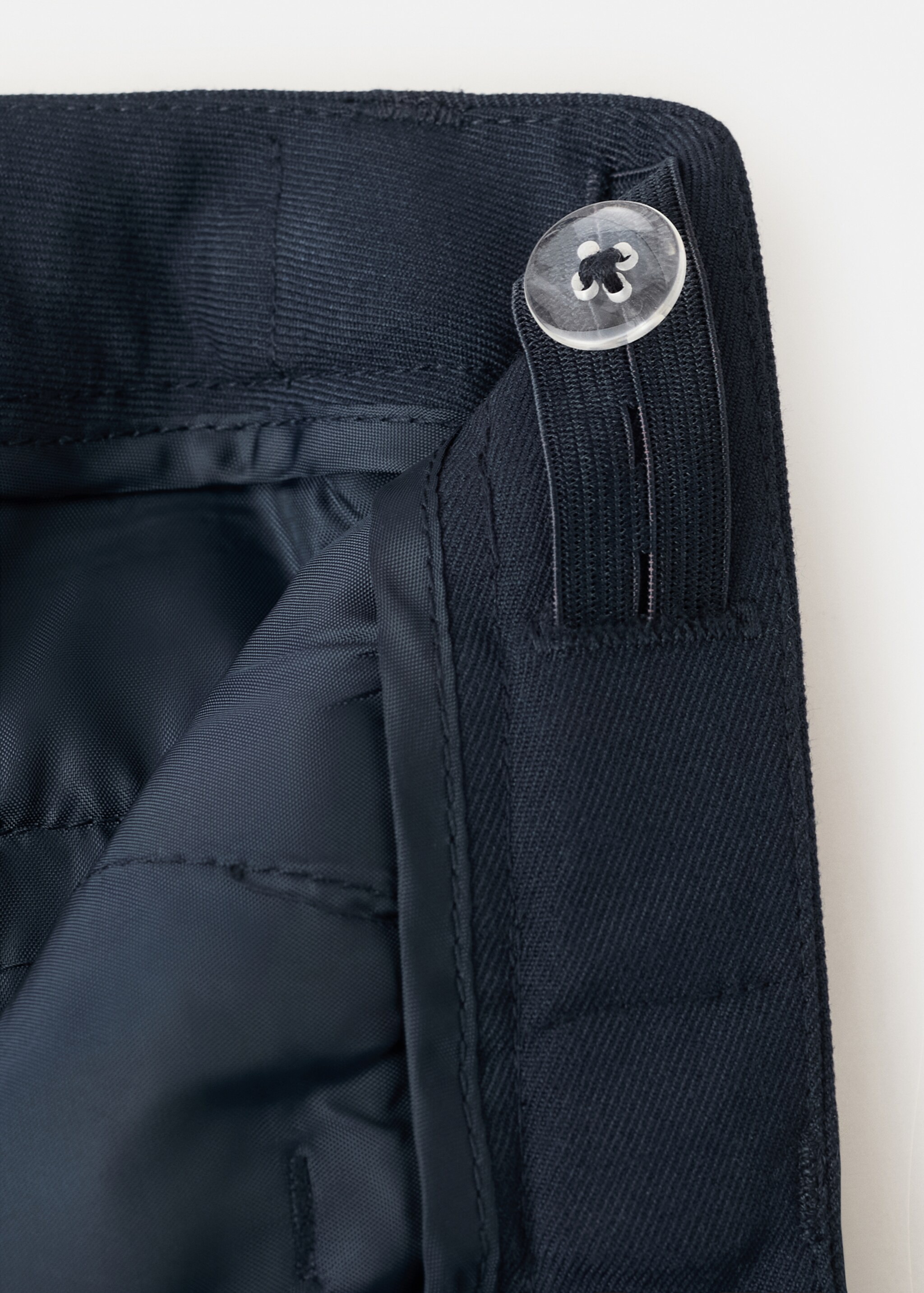 Straight-fit suit trousers - Details of the article 0, Navy. Ref: 27053717-00.