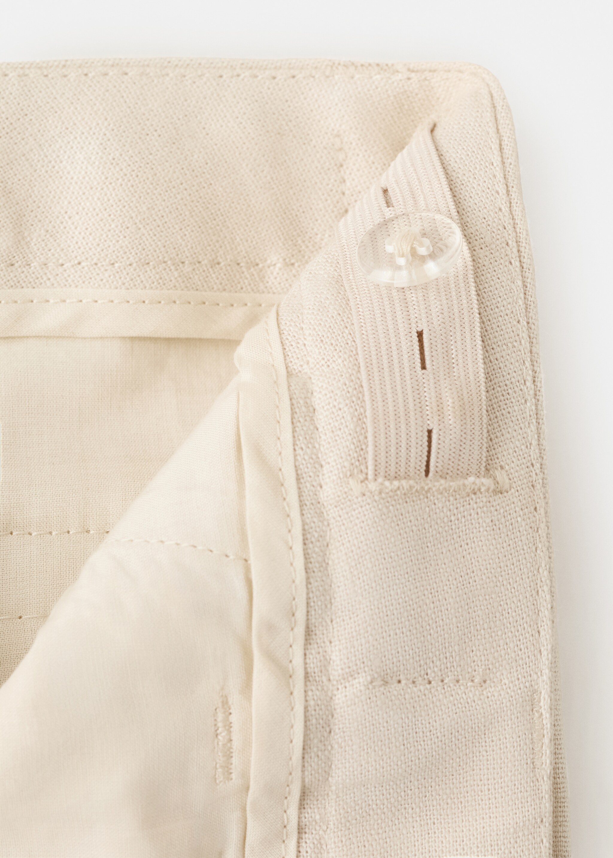 Straight-fit suit trousers - Details of the article 0, Beige. Ref: 27053718-00.