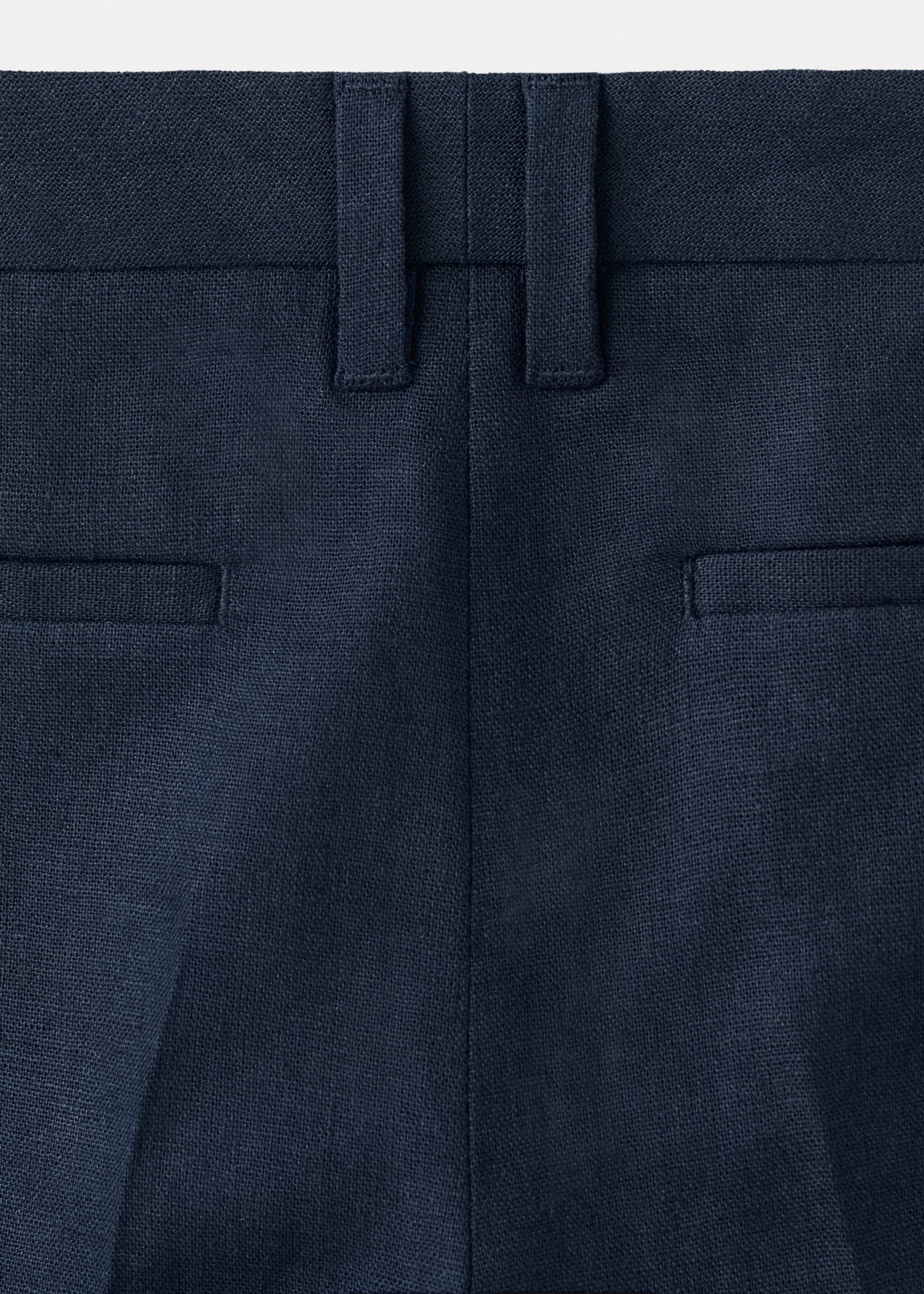 Straight-fit suit trousers - Details of the article 8, Navy. Ref: 27053718-00.