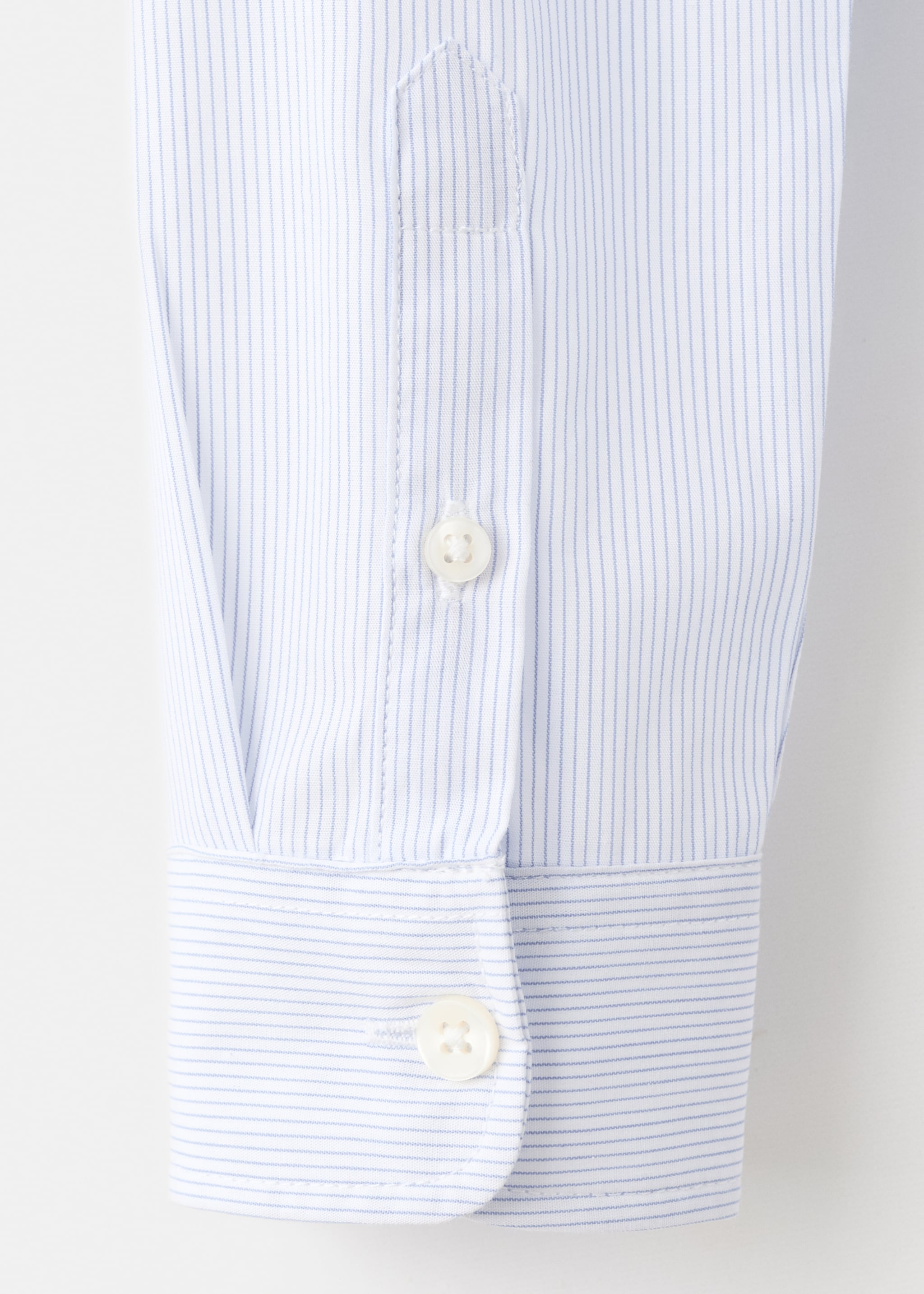 Striped cotton shirt - Details of the article 0, Sky Blue. Ref: 27053725-00.