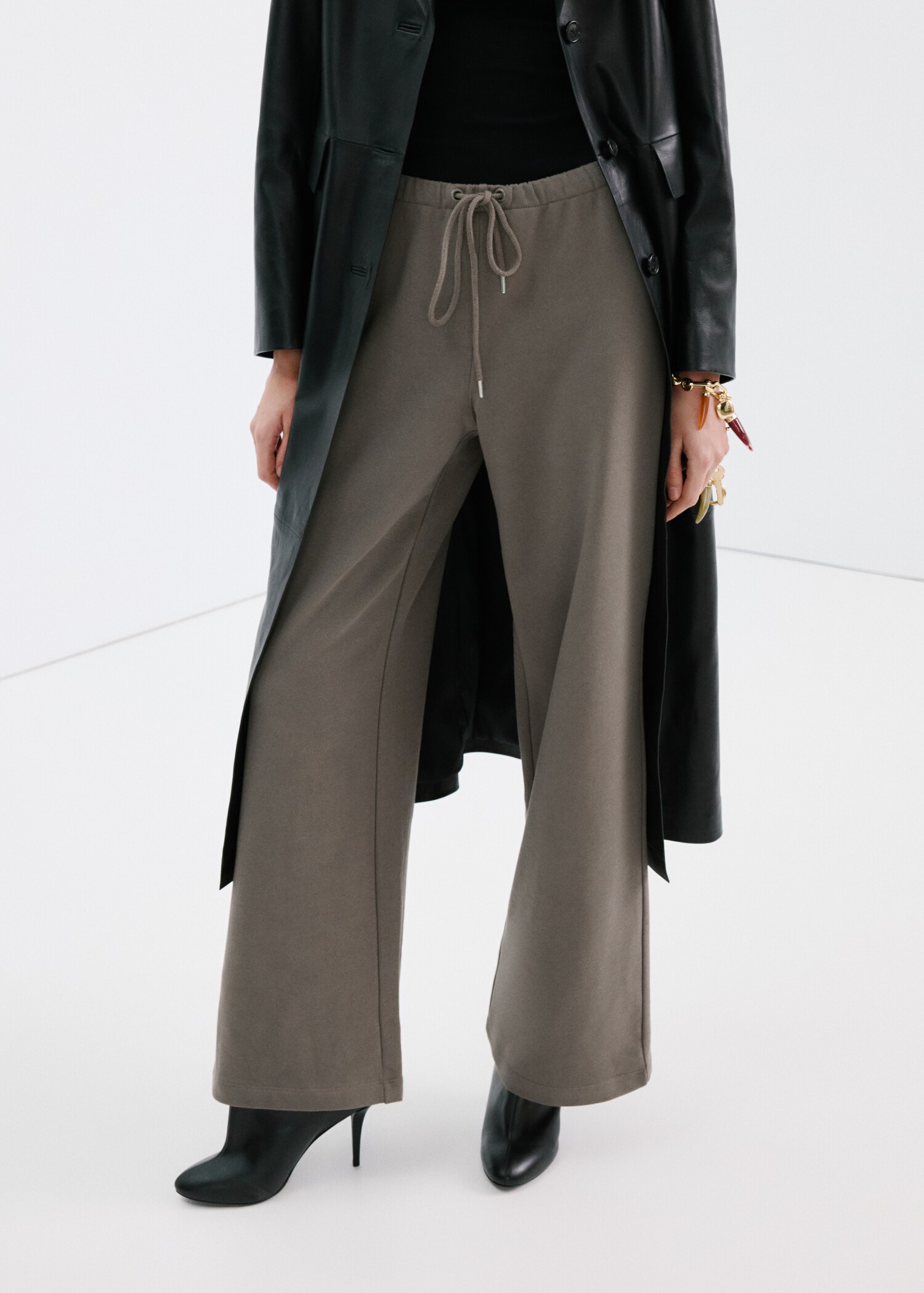 Pantalon coton taille élastique - Plan moyen