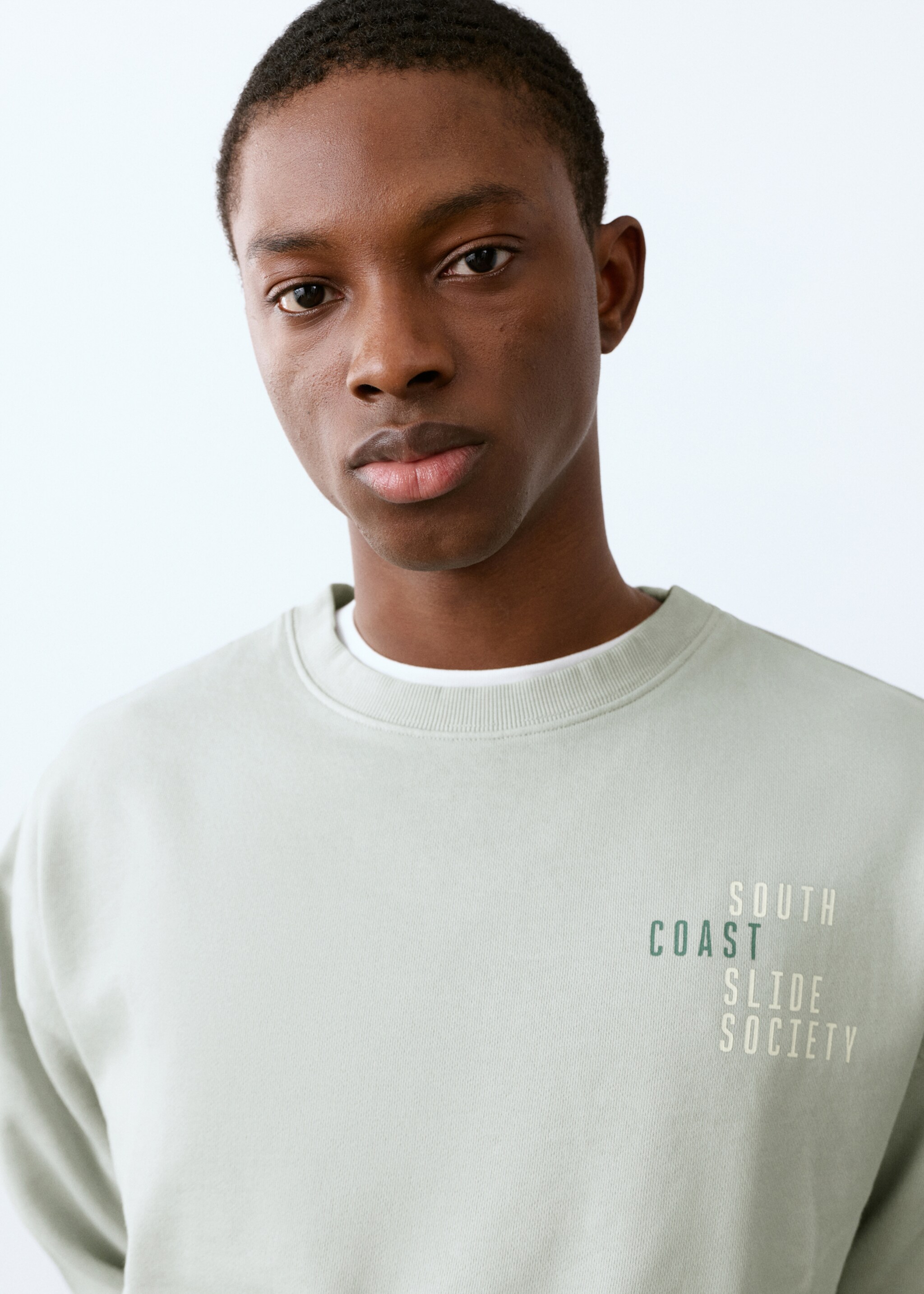 Sweat-shirt coton imprimé - Détail de l'article 1, Vert d´eau. Ref: 27054050-00.