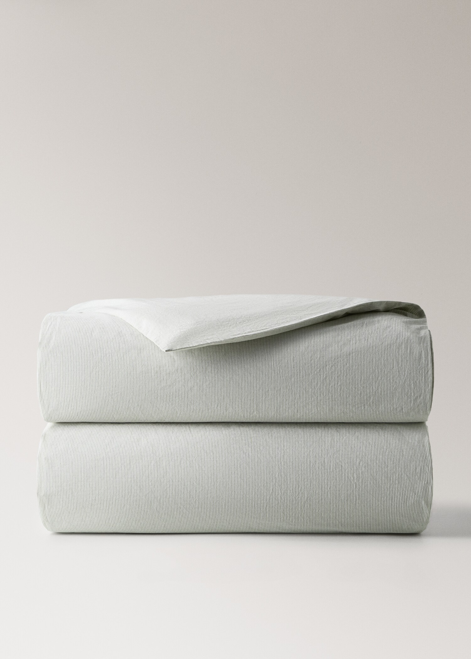 Cot bed duvet cover with fine striped yarn-dyed cotton - Article without model