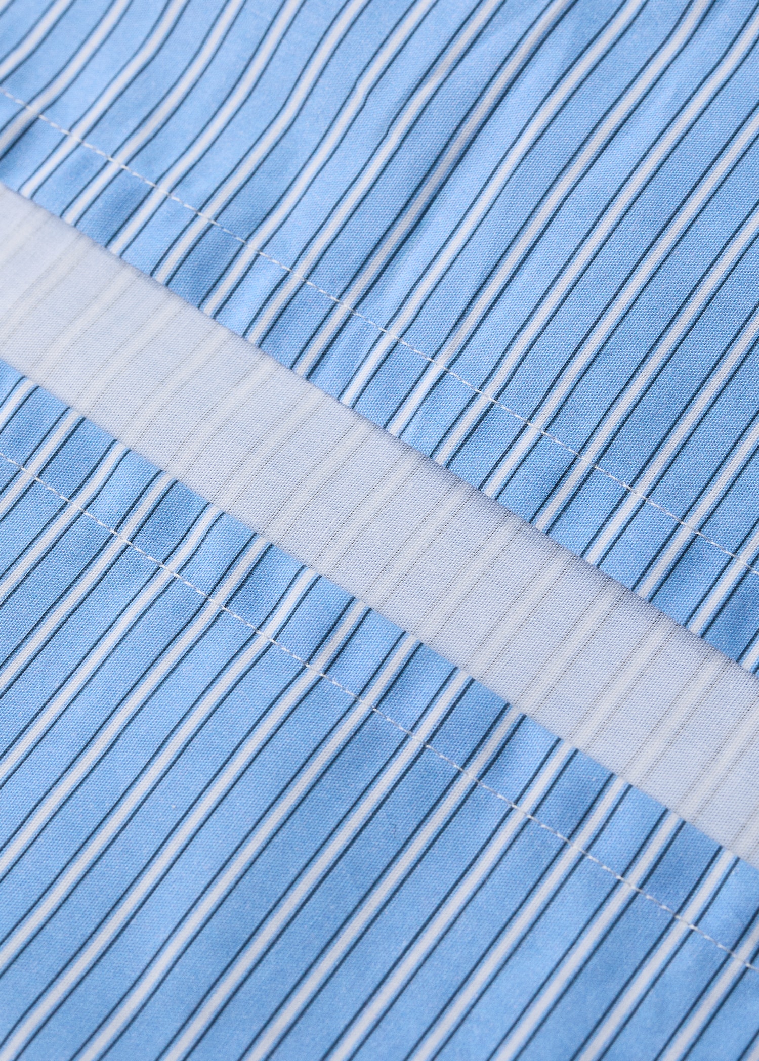 Cot duvet cover in shirting stripe percale - Details of the article 1