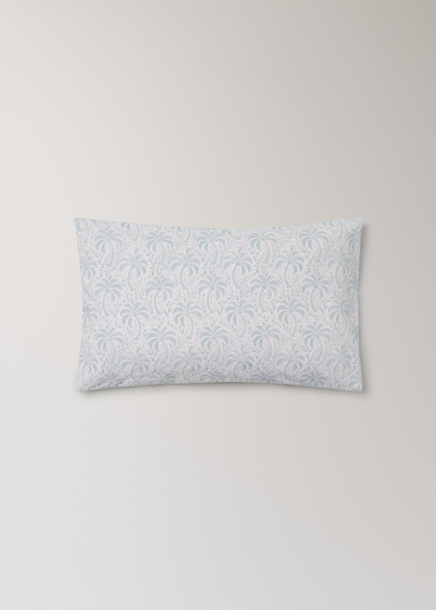 Cot bed pillowcase in percale cotton with palm tree design - Article without model