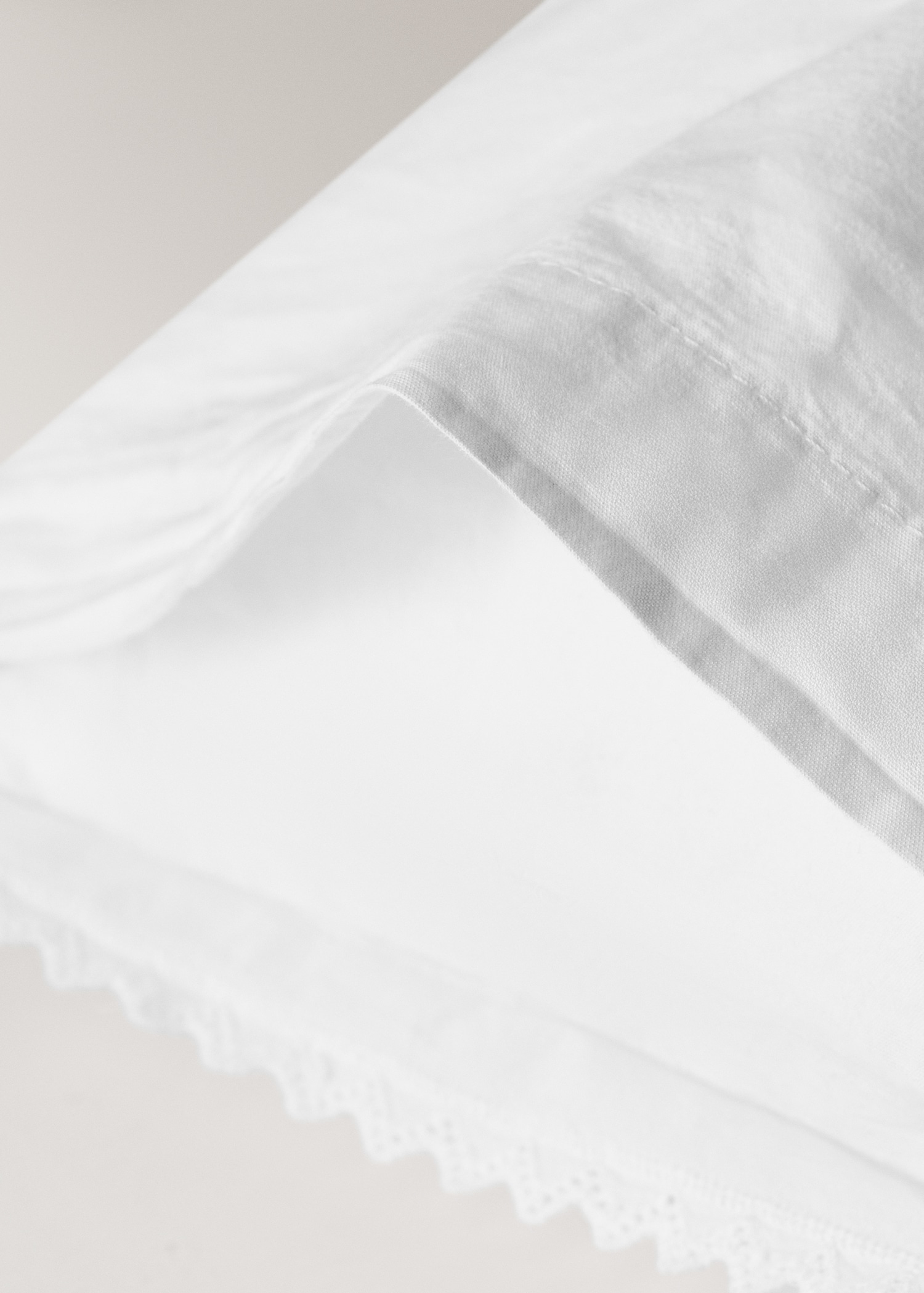 Cot pillowcase percale garment-washed 30x50 cm - Details of the article 1