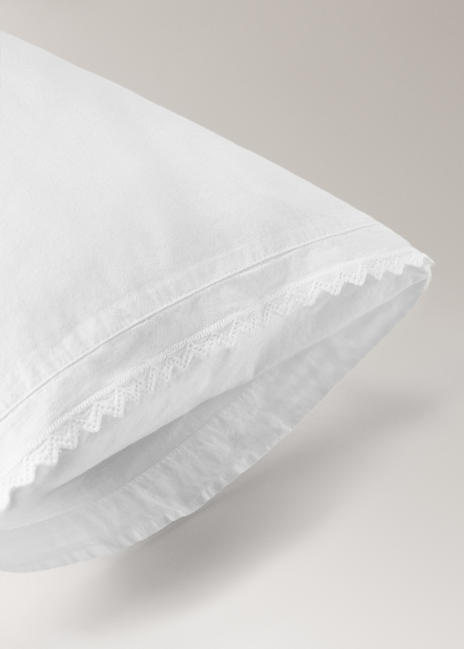 Cot pillowcase percale garment-washed 30x50 cm - Details of the article 2
