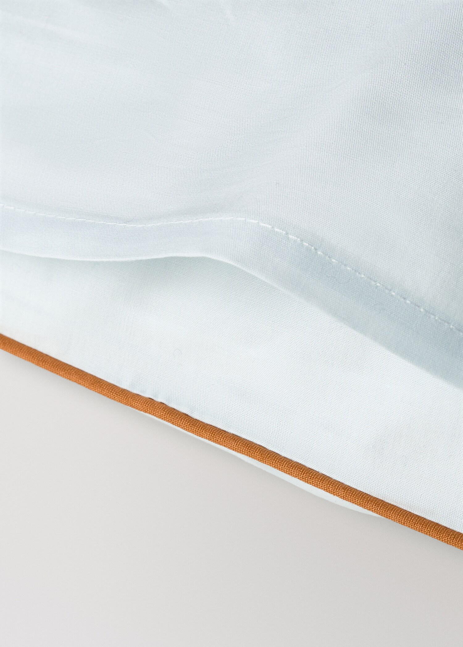 Reversible cotton percale cot pillowcase with contrast piping 30x50 cm - Details of the article 2