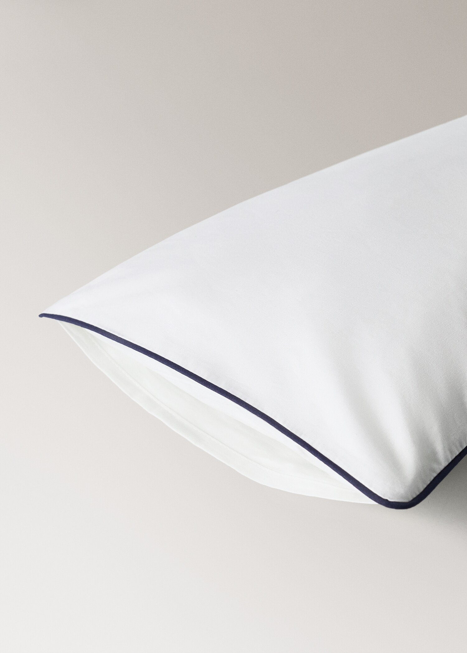 Reversible cotton percale cot pillowcase with contrast piping 30x50 cm - Details of the article 1