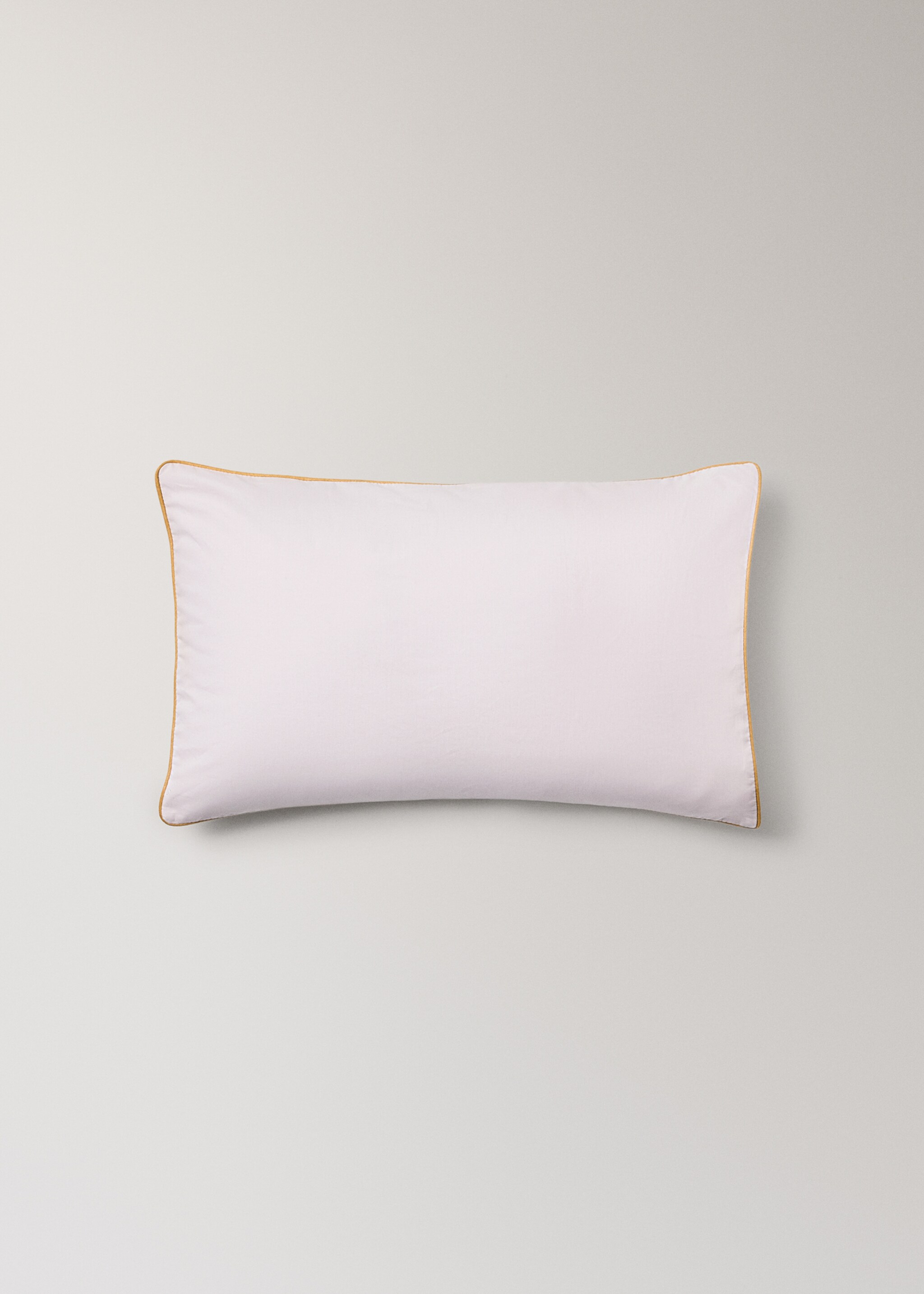 Reversible cotton percale cot pillowcase with contrast piping 30x50 cm - Article without model, Light/Pastel Purple. Ref: 27054067-00.