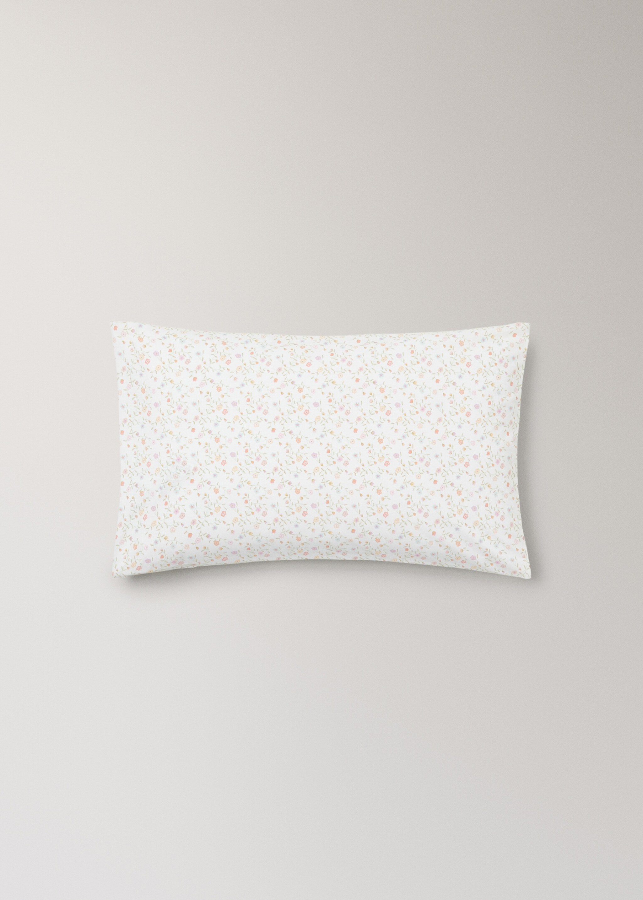 Cot bed pillowcase cotton floral - Article without model, Pink. Ref: 27054069-00.