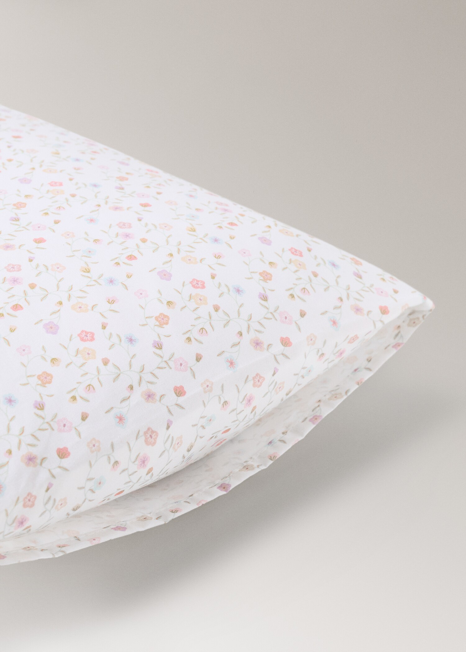 Cot bed pillowcase cotton floral - Details of the article 1