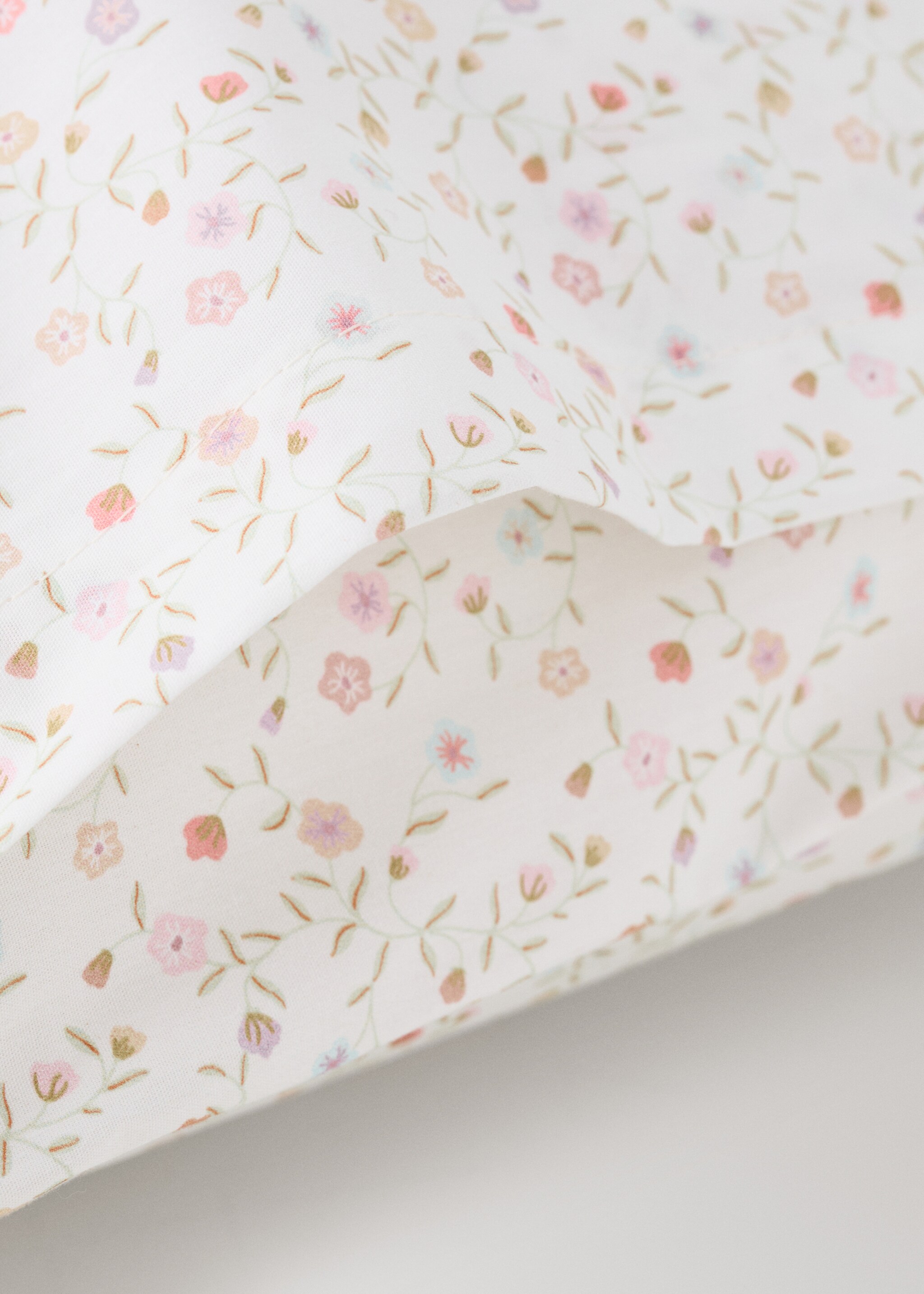 Cot bed pillowcase cotton floral - Details of the article 2, Pink. Ref: 27054069-00.