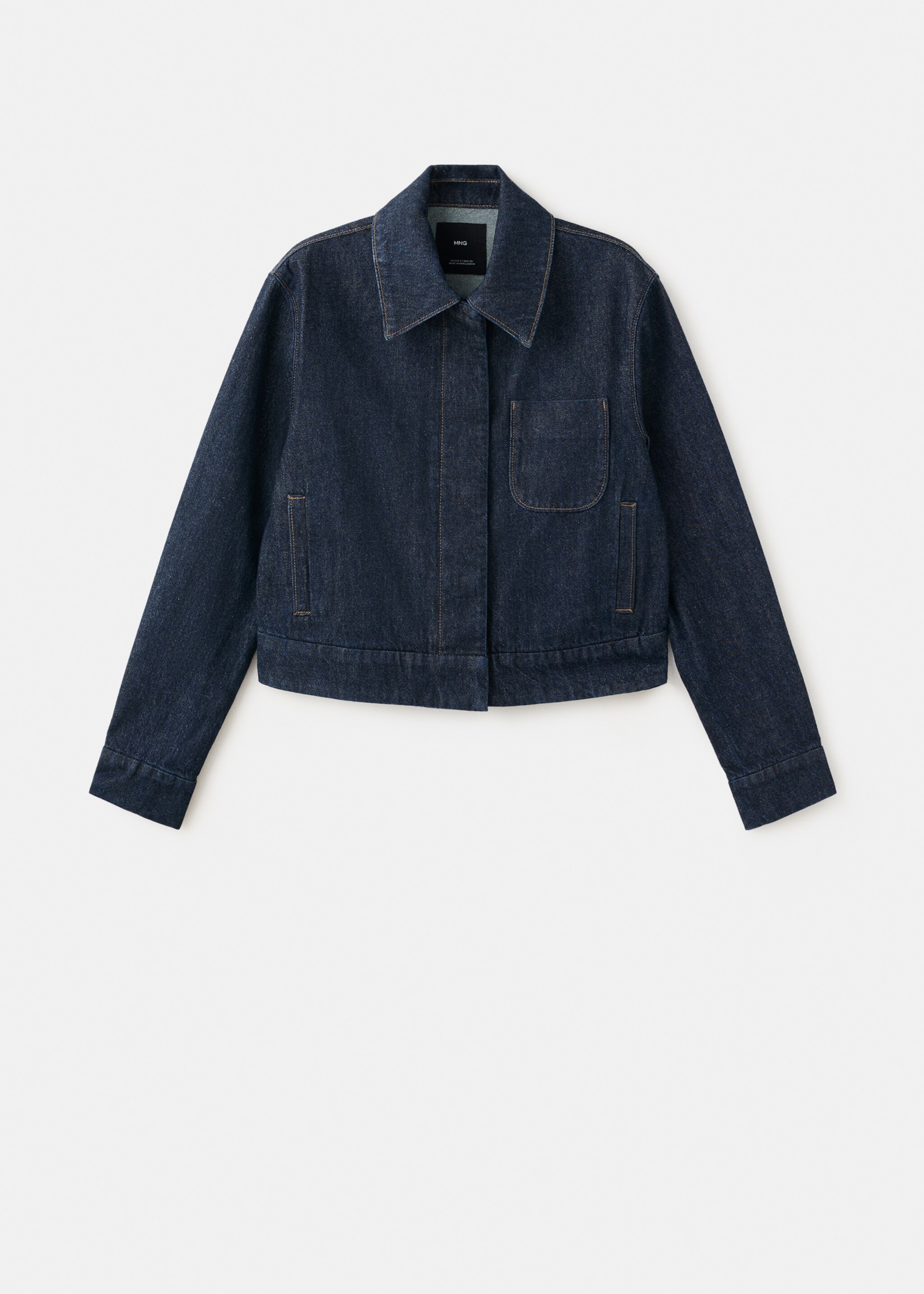 Fitted denim jacket with pockets - Article without model, Open Blue. Ref: 27054073-00.