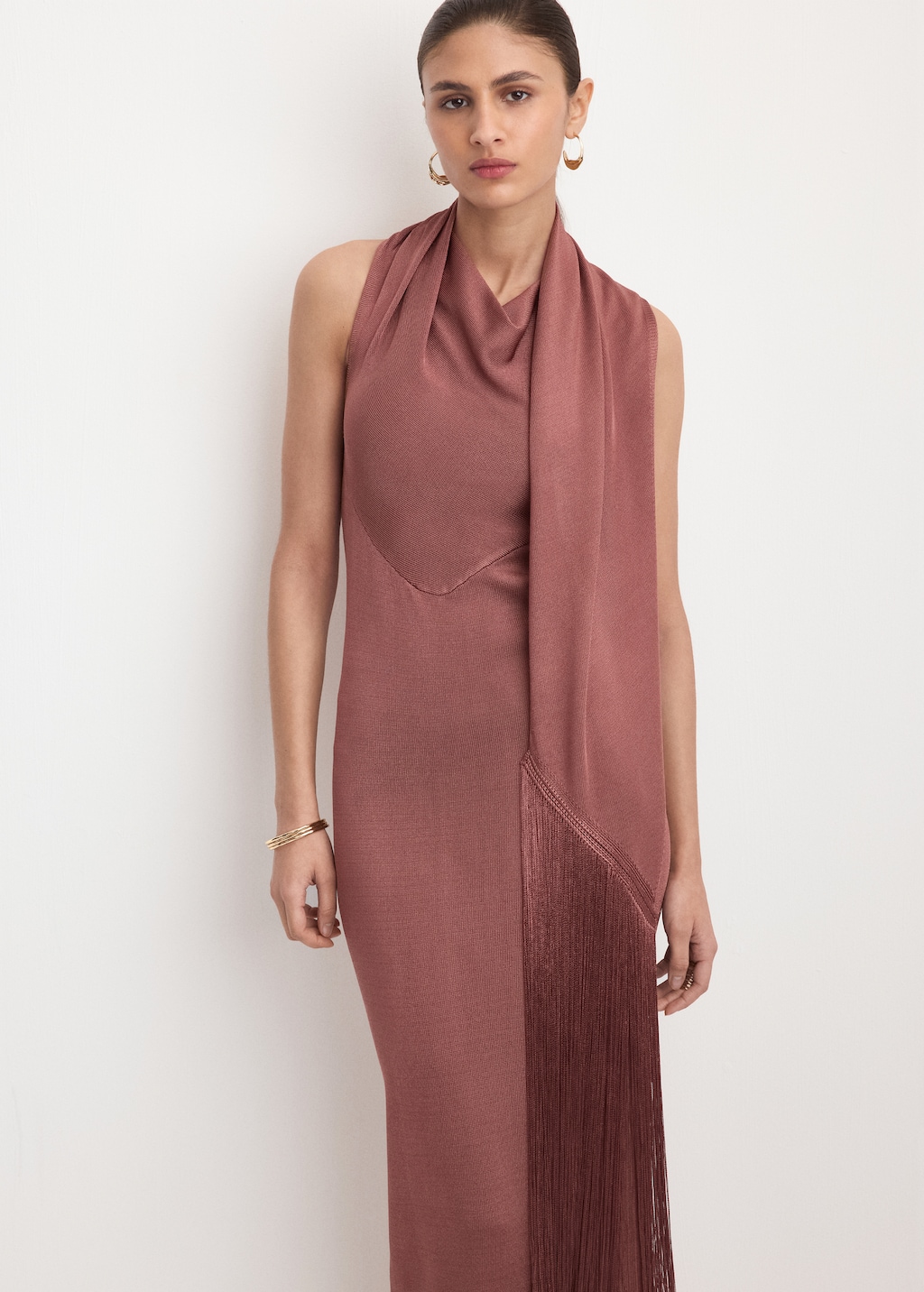 Knit shawl dress