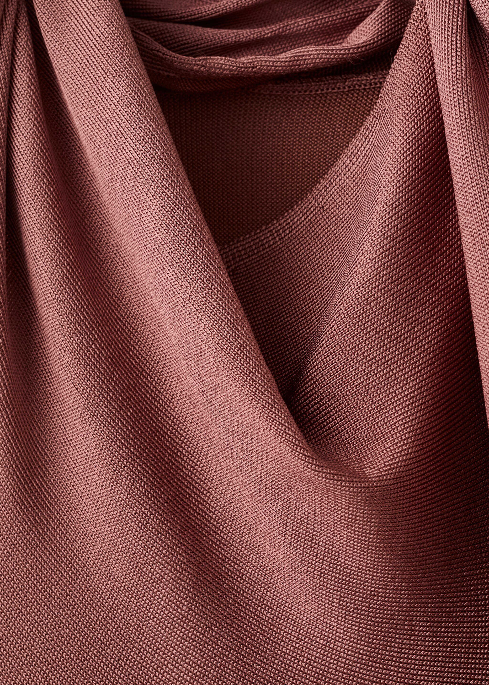 Knit foulard dress - Details of the article 8, Russet. Ref: 27054074-00.