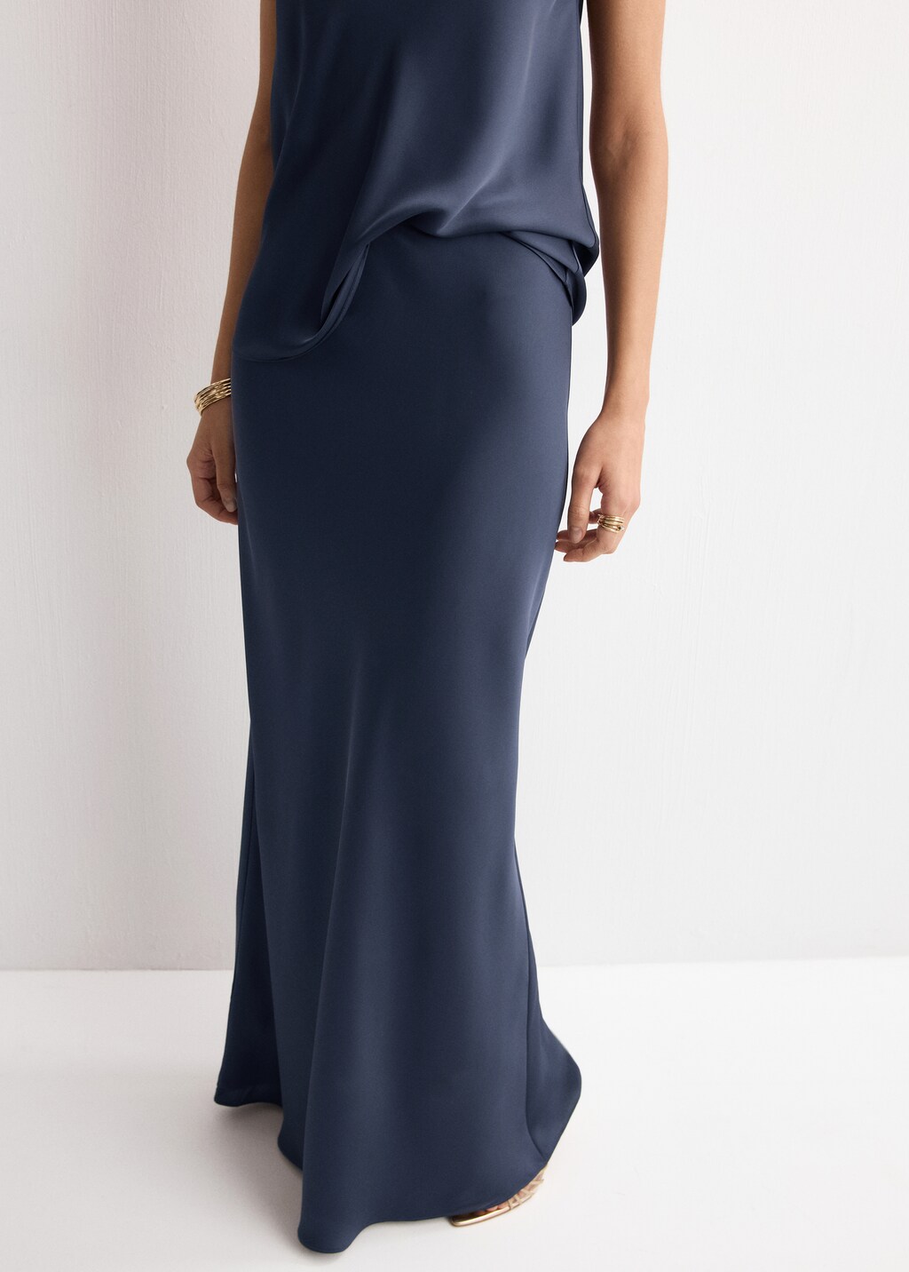 Satin long skirt - image 3