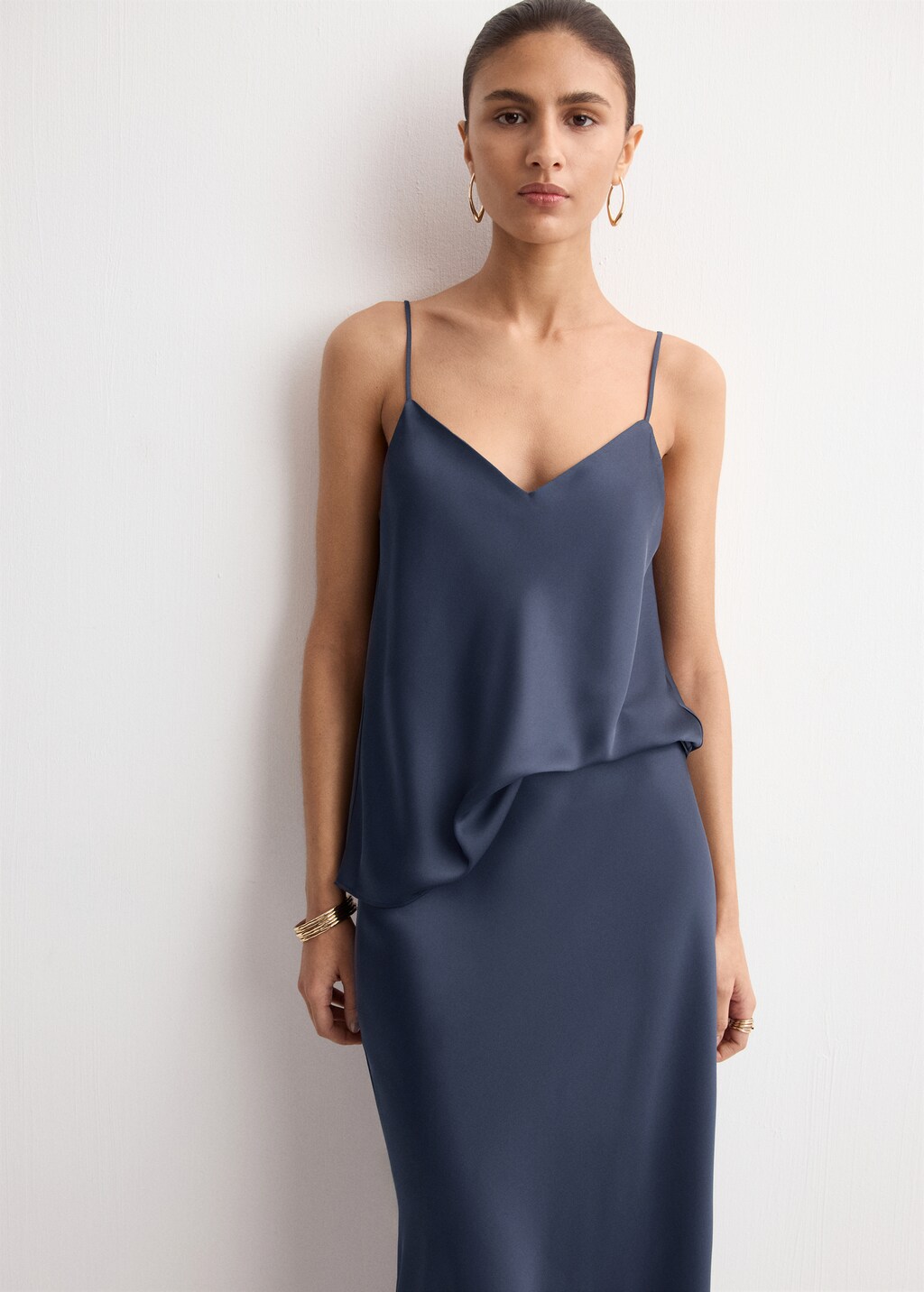 Satin long skirt - image 5