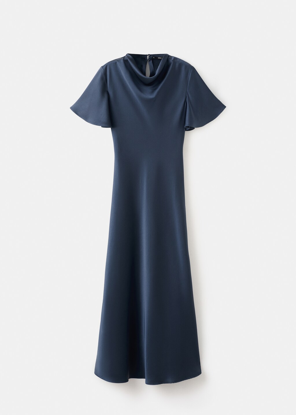 Draped neck satin dress - image 2