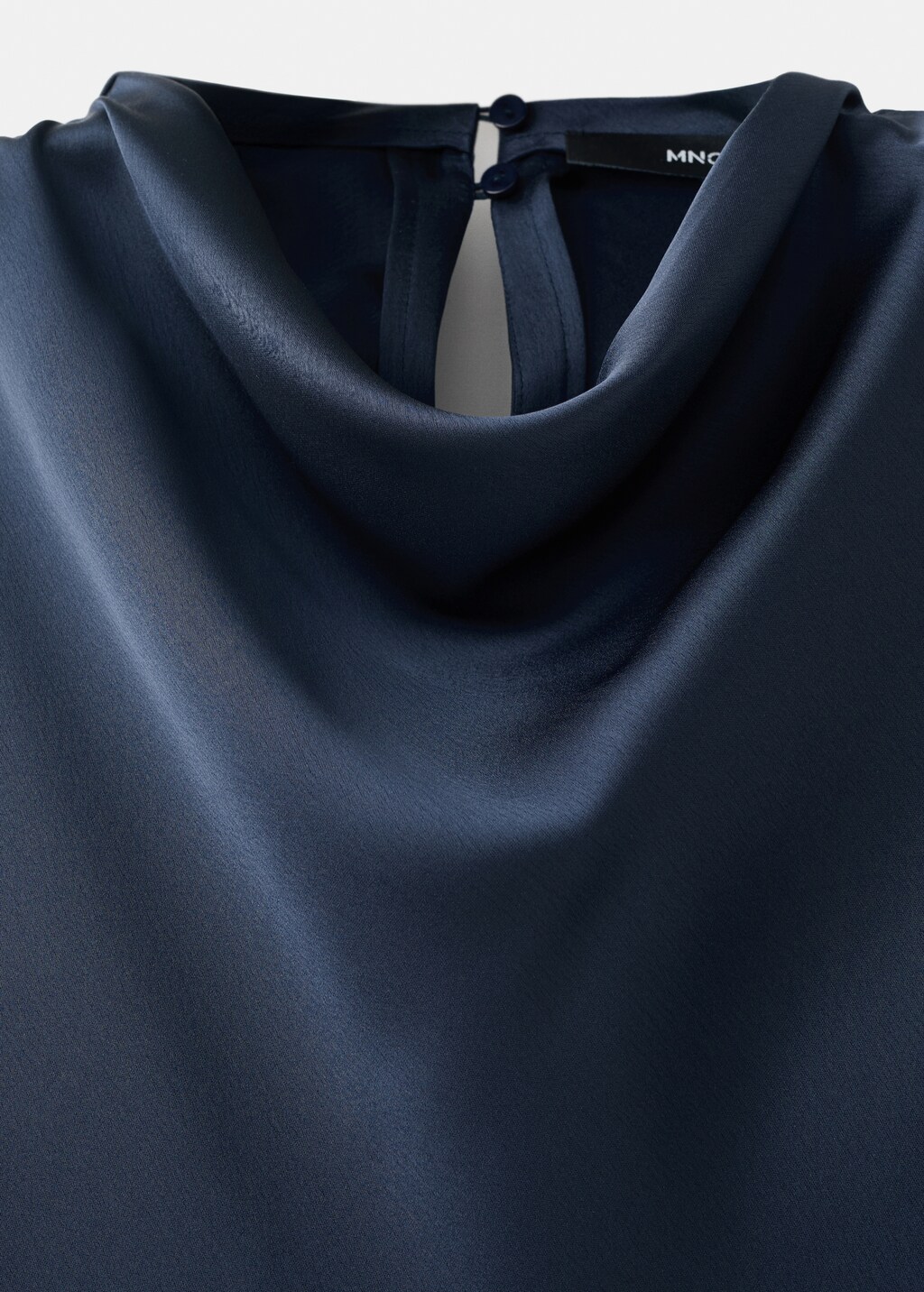 Draped neck satin dress - image 4