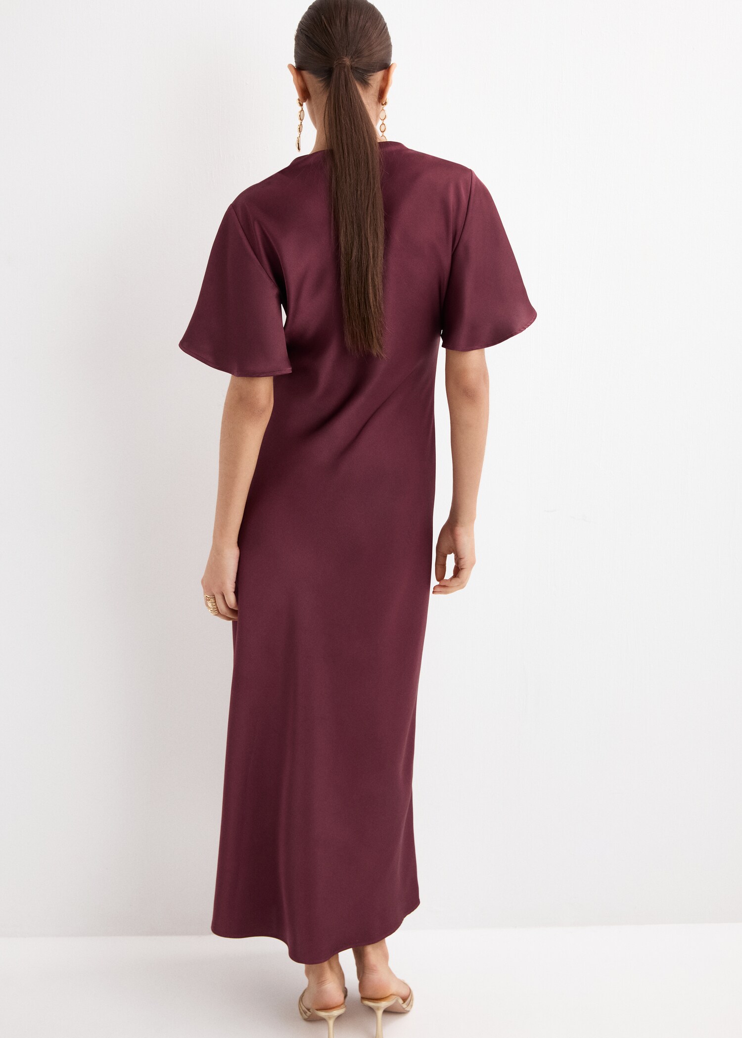 Long dress with draped neck - Reverse of the article