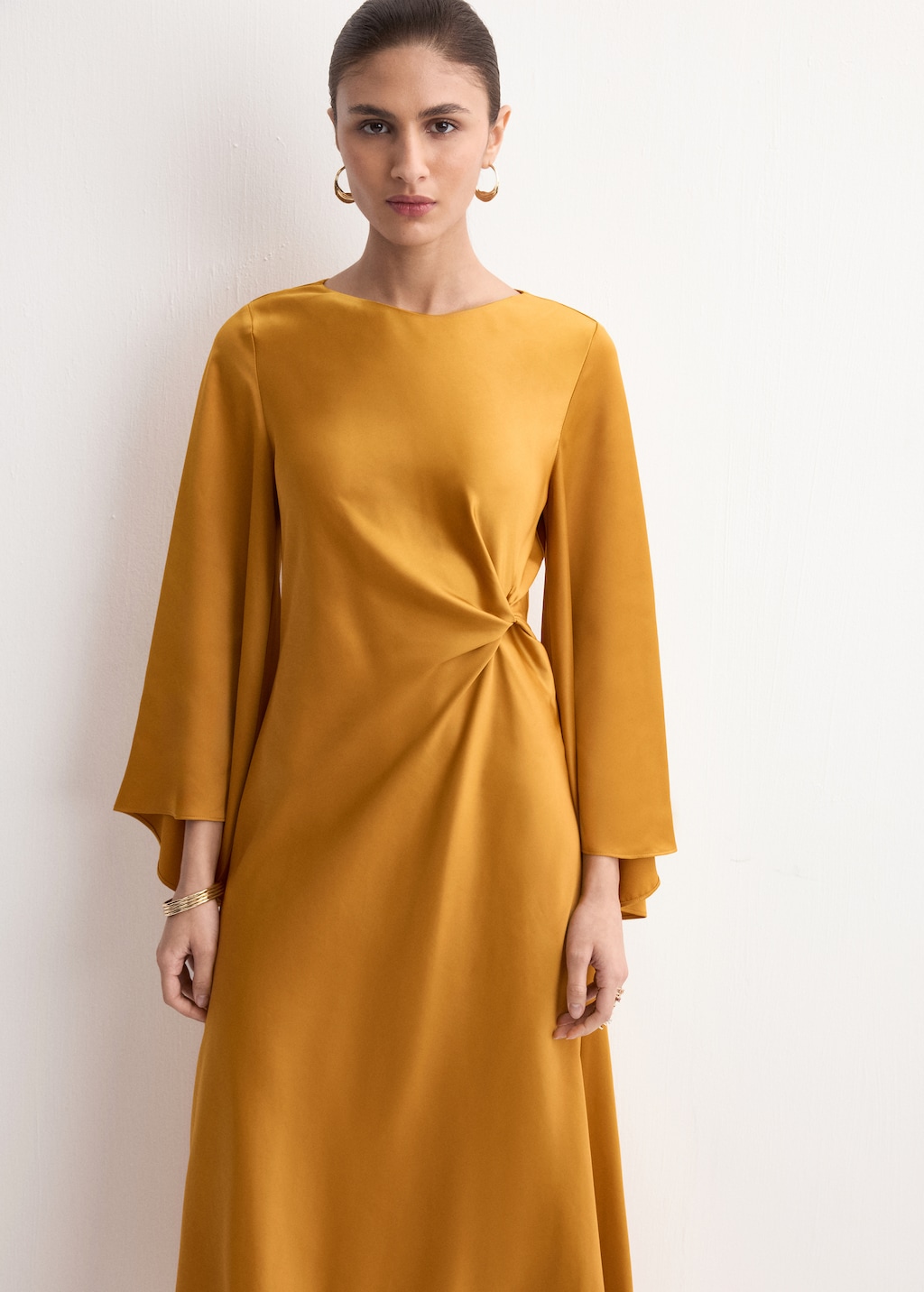 Mango - Collared dress with puffed sleeves | Plush