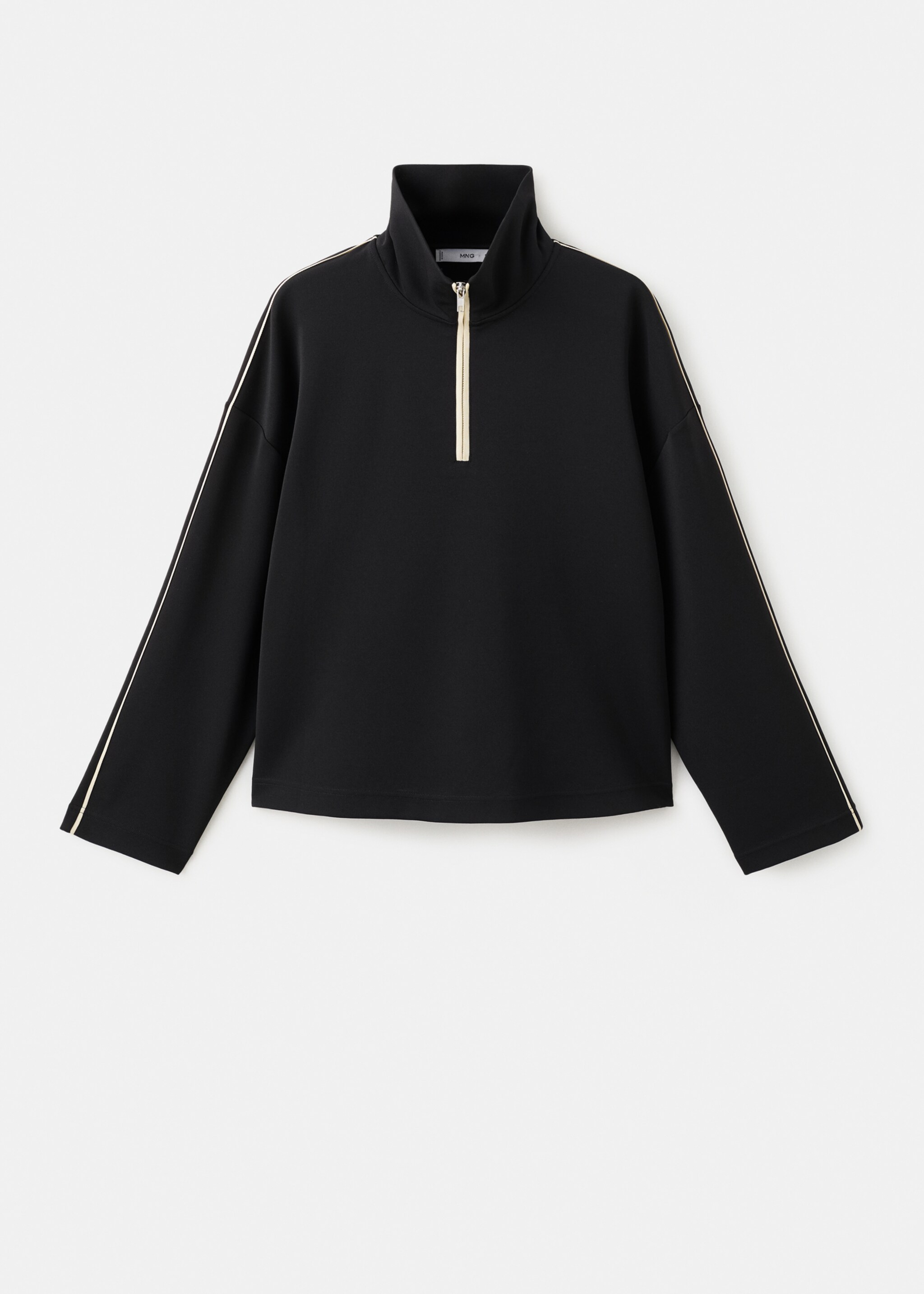 Turtleneck sweatshirt with zip - Article without model, Black. Ref: 27054079-00.