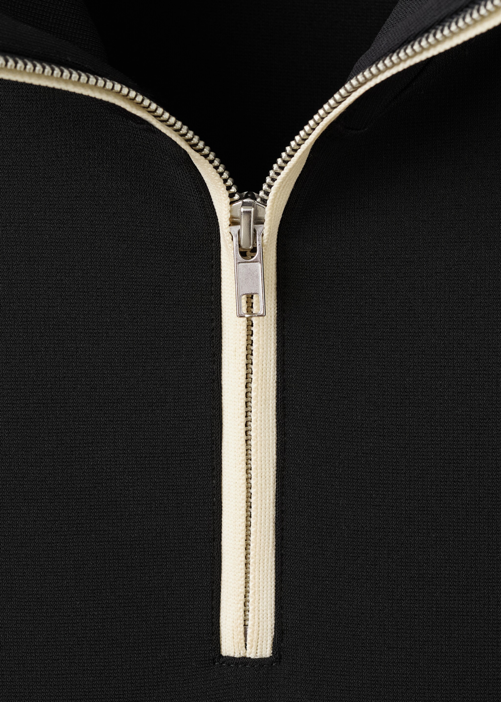 Turtleneck sweatshirt with zip - Details of the article 8, Black. Ref: 27054079-00.