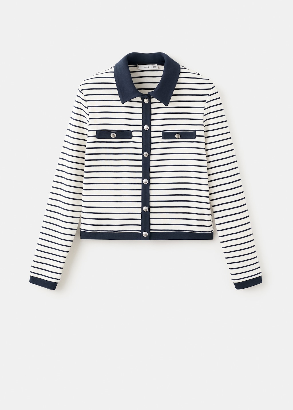 Mango Striped cardigan with jewel buttons