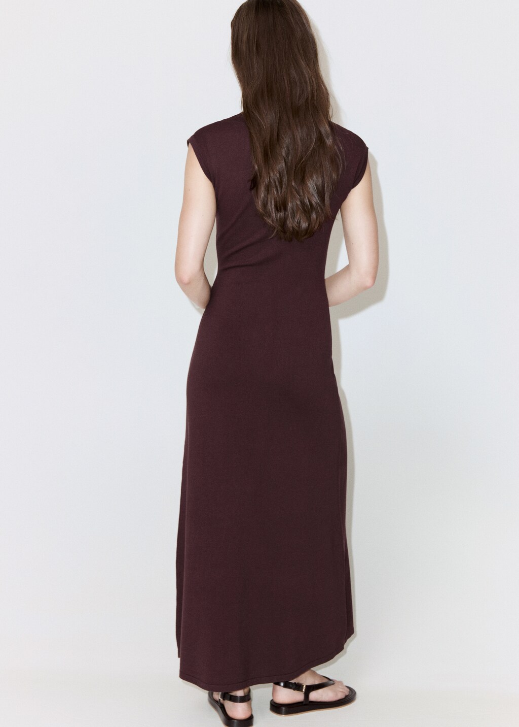 Mango Perkins-neck knitted dress