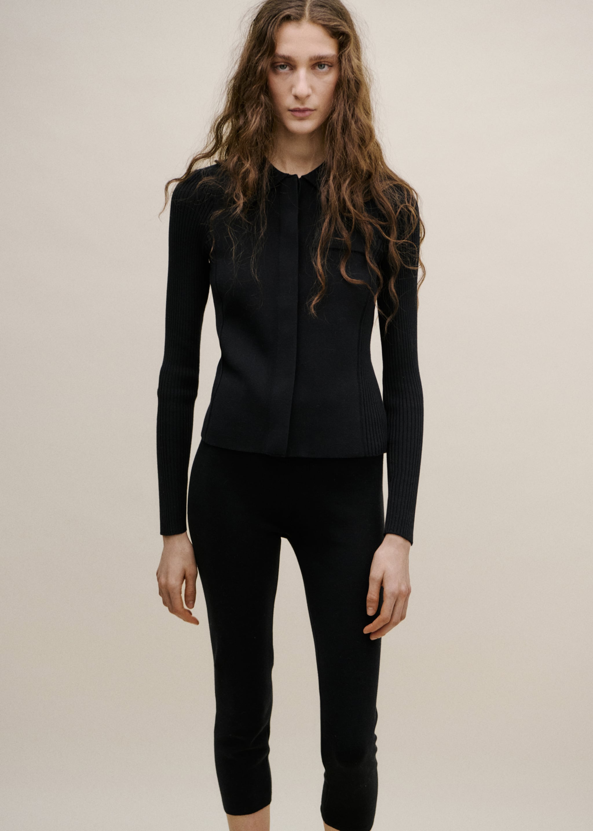 Cardigan maille poches - Plan moyen, Noir. Ref: 27054087-00.