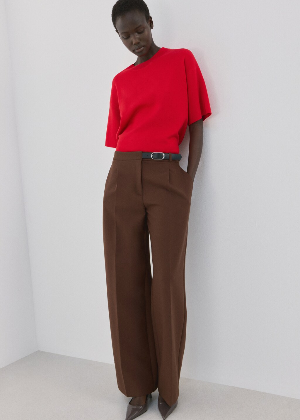 Mango Oversize short sleeve sweater thumbnail