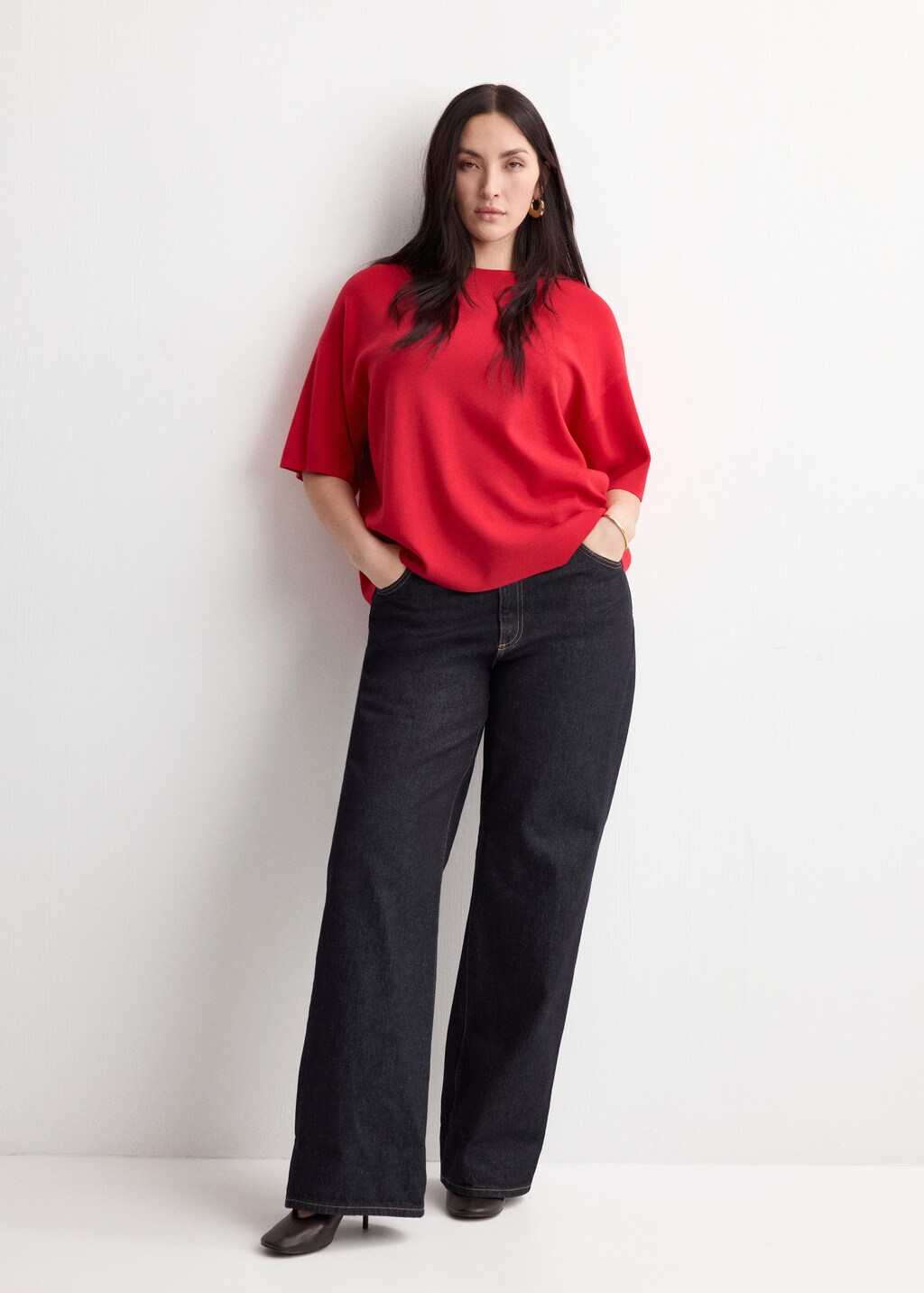 Mango Oversize short sleeve sweater thumbnail