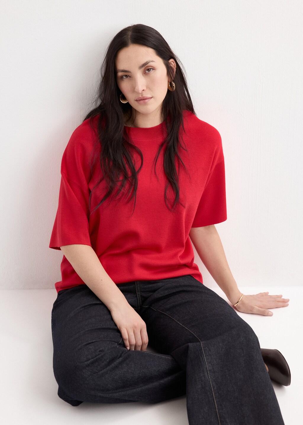 Mango Oversize short sleeve sweater thumbnail