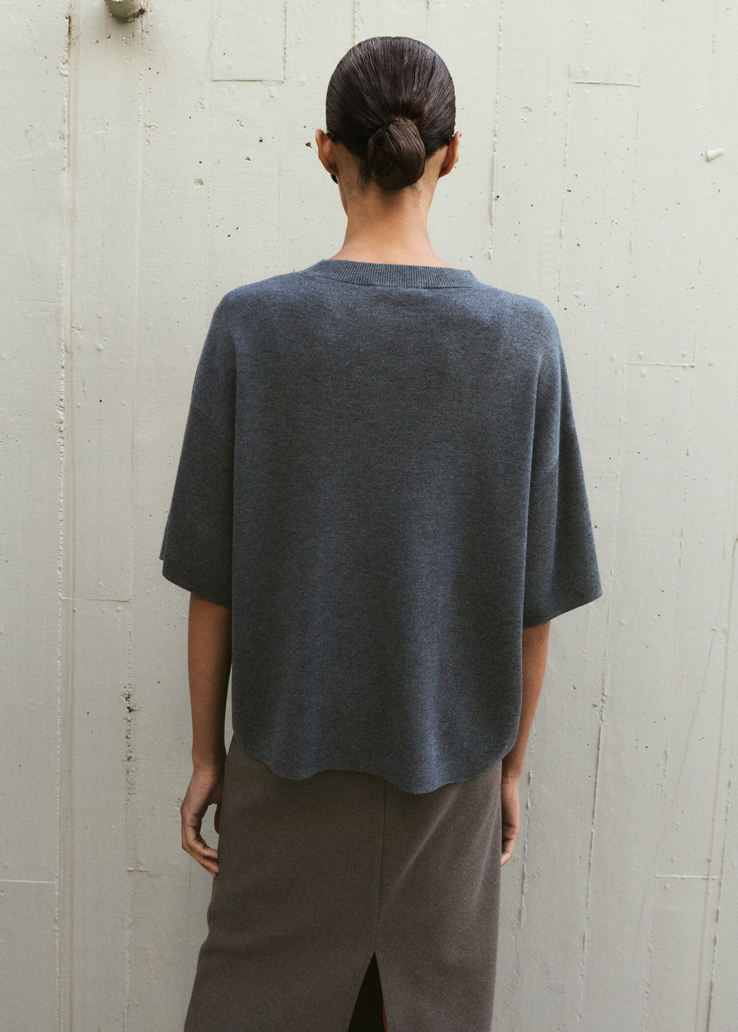 Pull-over manches courtes oversize - Verso de l’article
