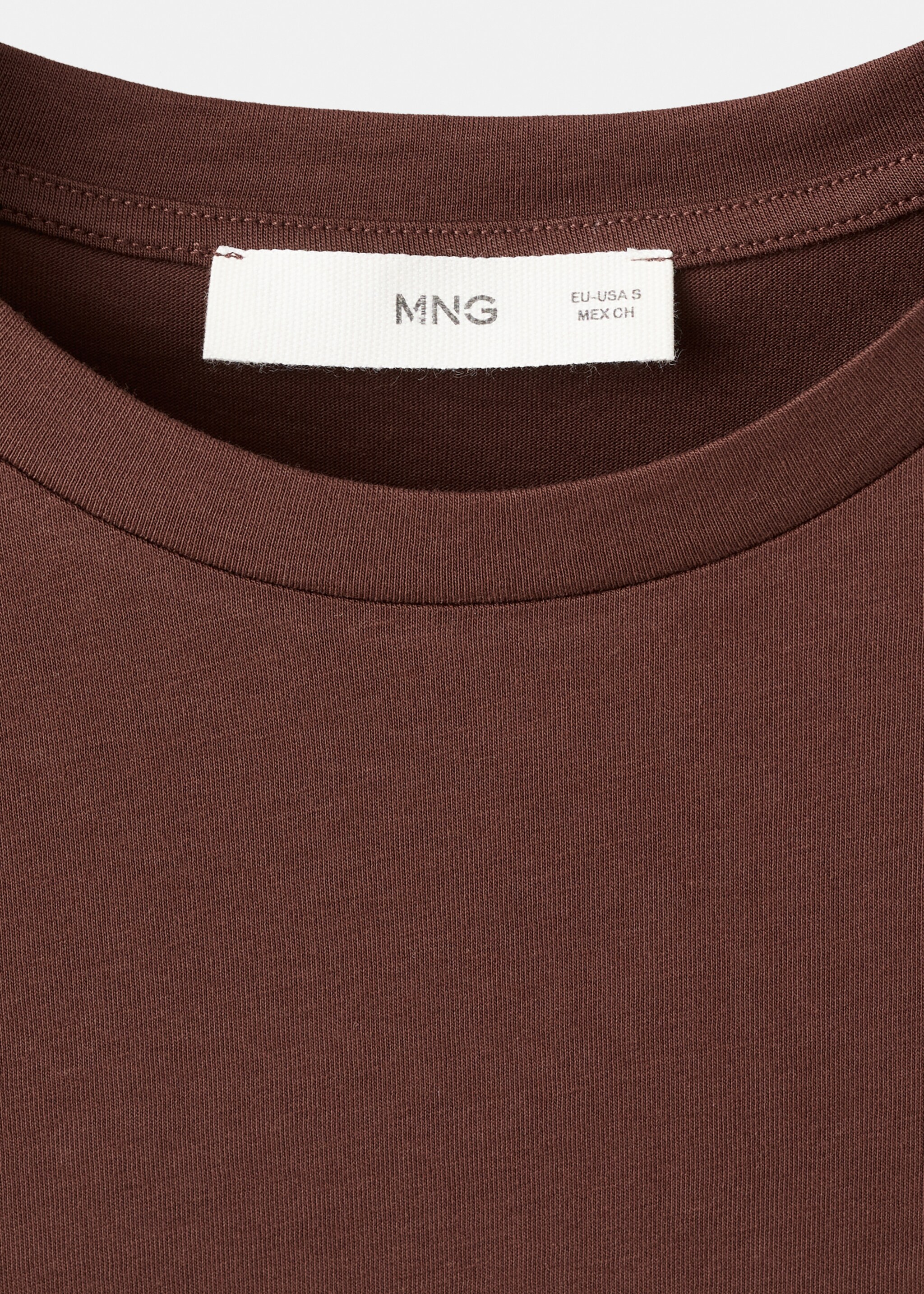 Short-sleeved cotton t-shirt - Details of the article 8, Russet. Ref: 27054090-00.