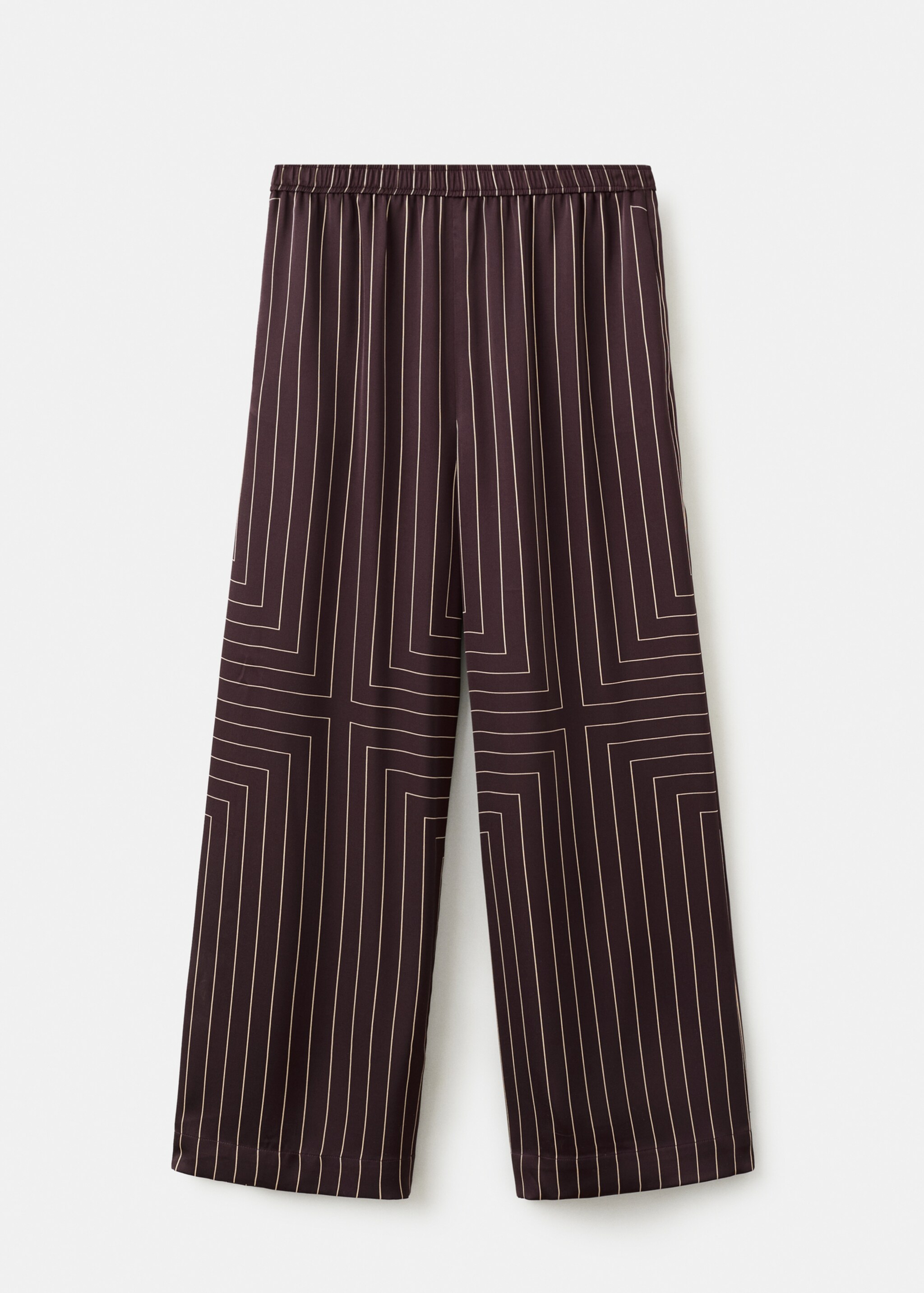 Geometric-print satin trousers - Article without model, Chocolate. Ref: 27054092-00.