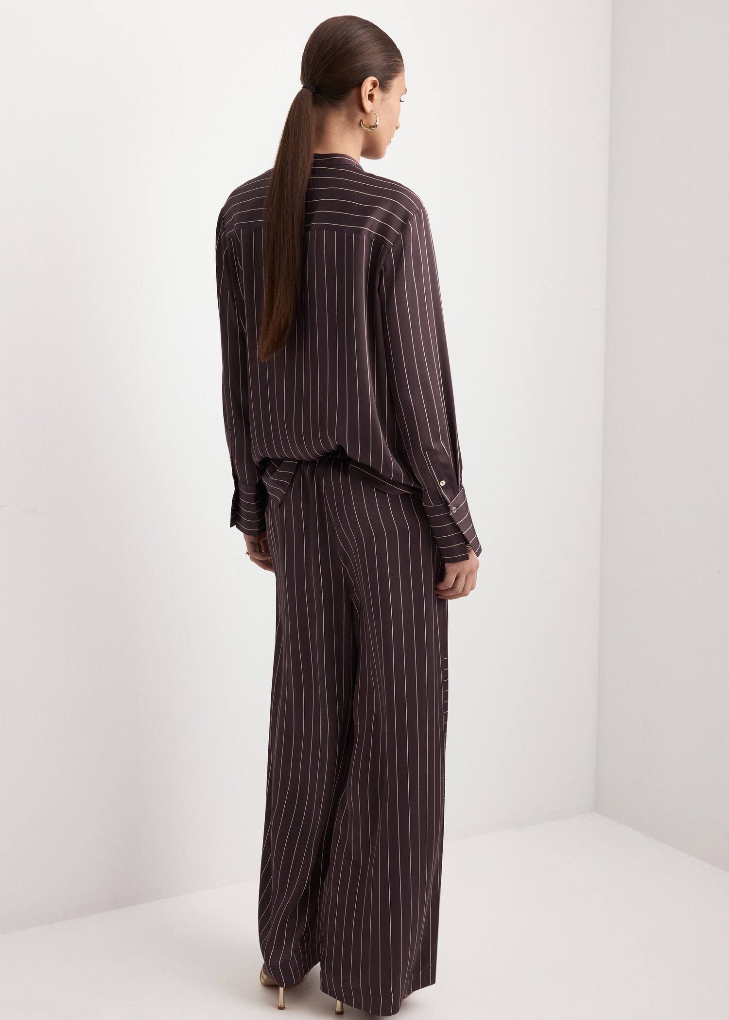 Geometric-print satin trousers - Reverse of the article