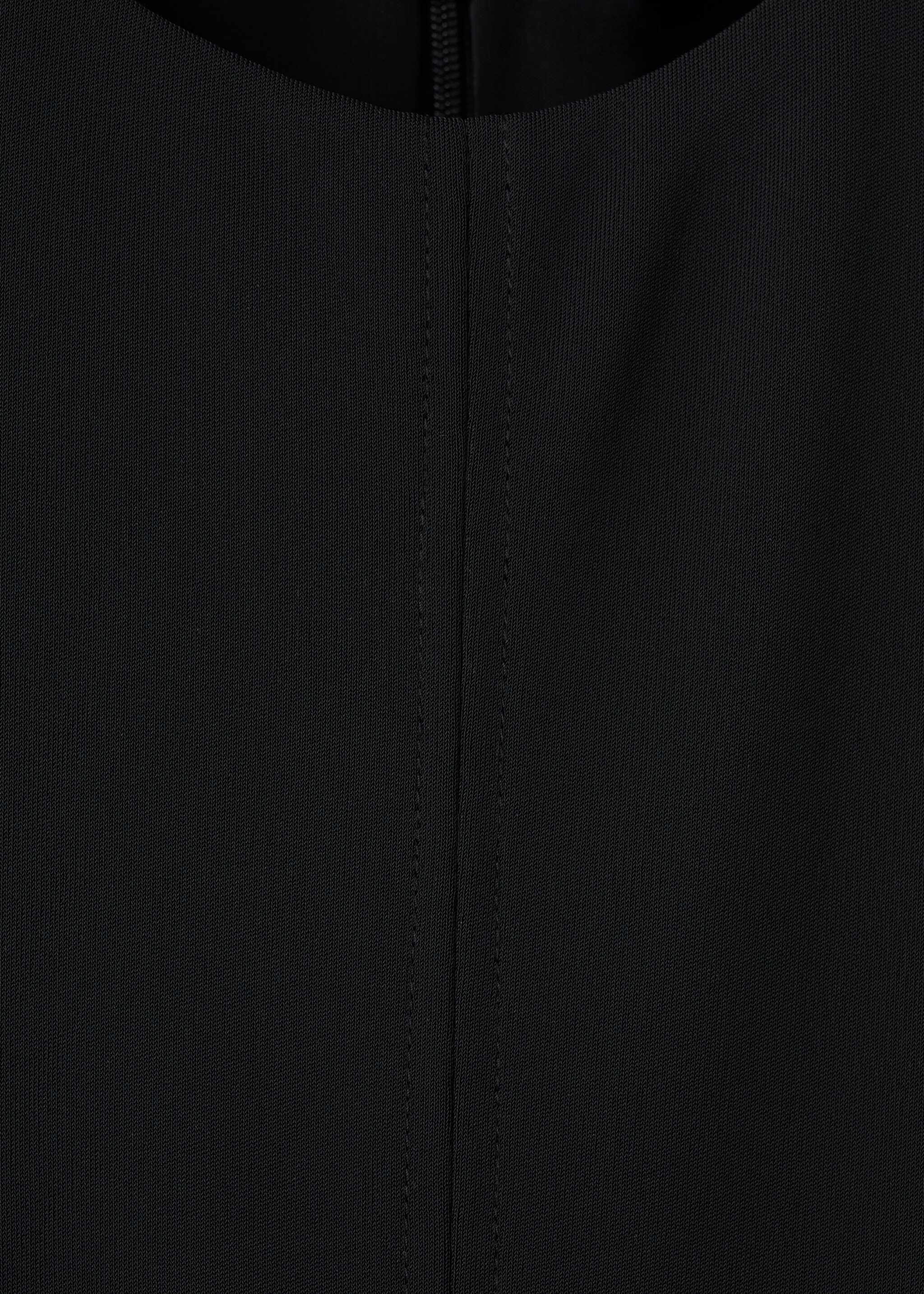 Flared cotton dress - Details of the article 8, Black. Ref: 27054093-00.