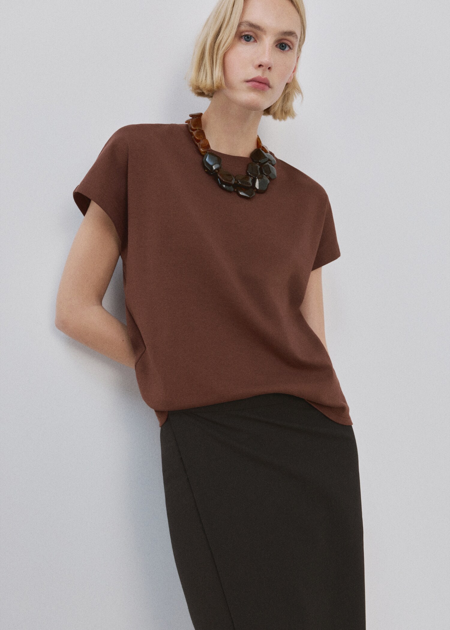 Short-sleeved cotton t-shirt - Medium plane