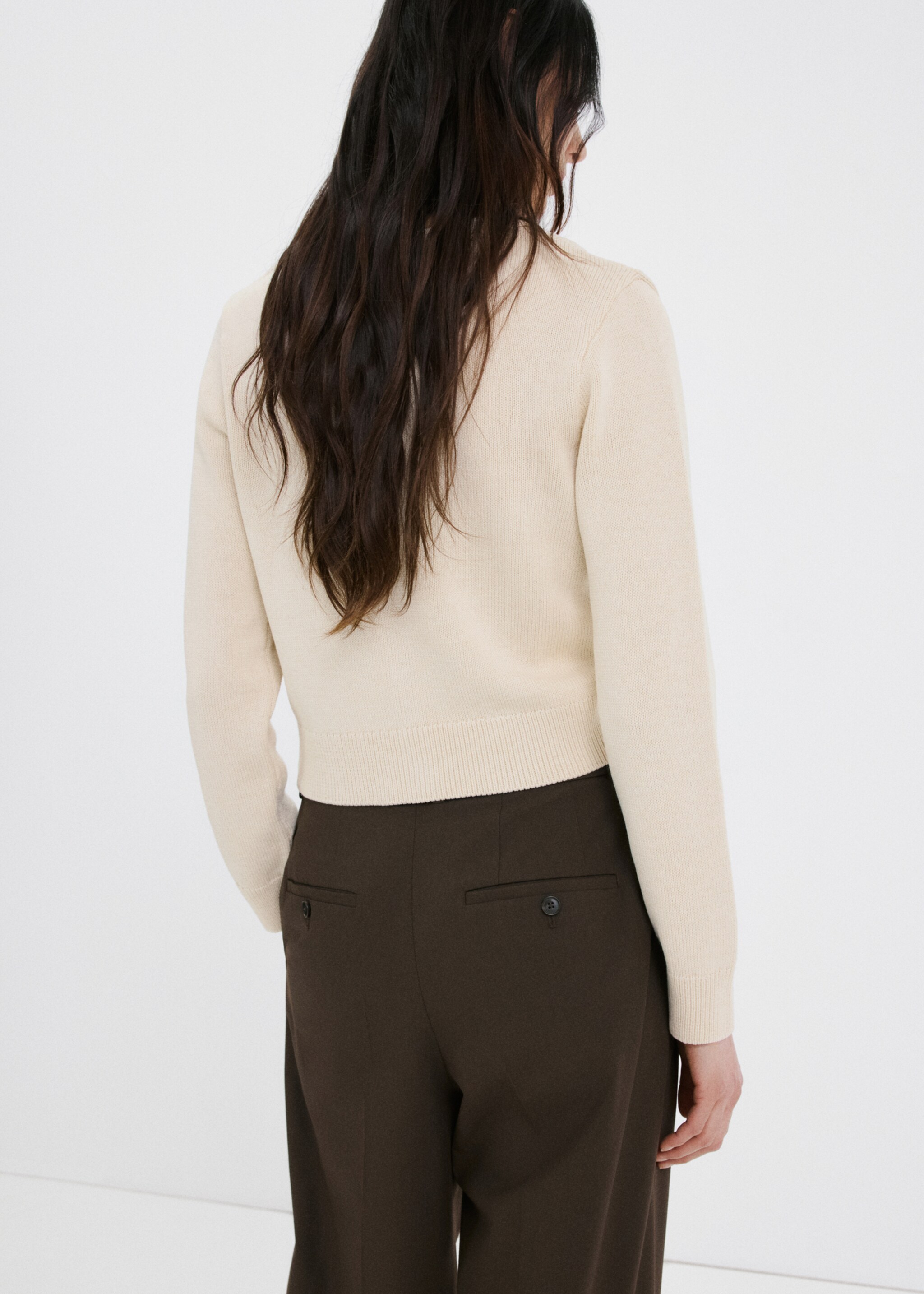 Cárdigan punto lazos - Reverso del artículo, Crudo. Ref: 27054098-00.