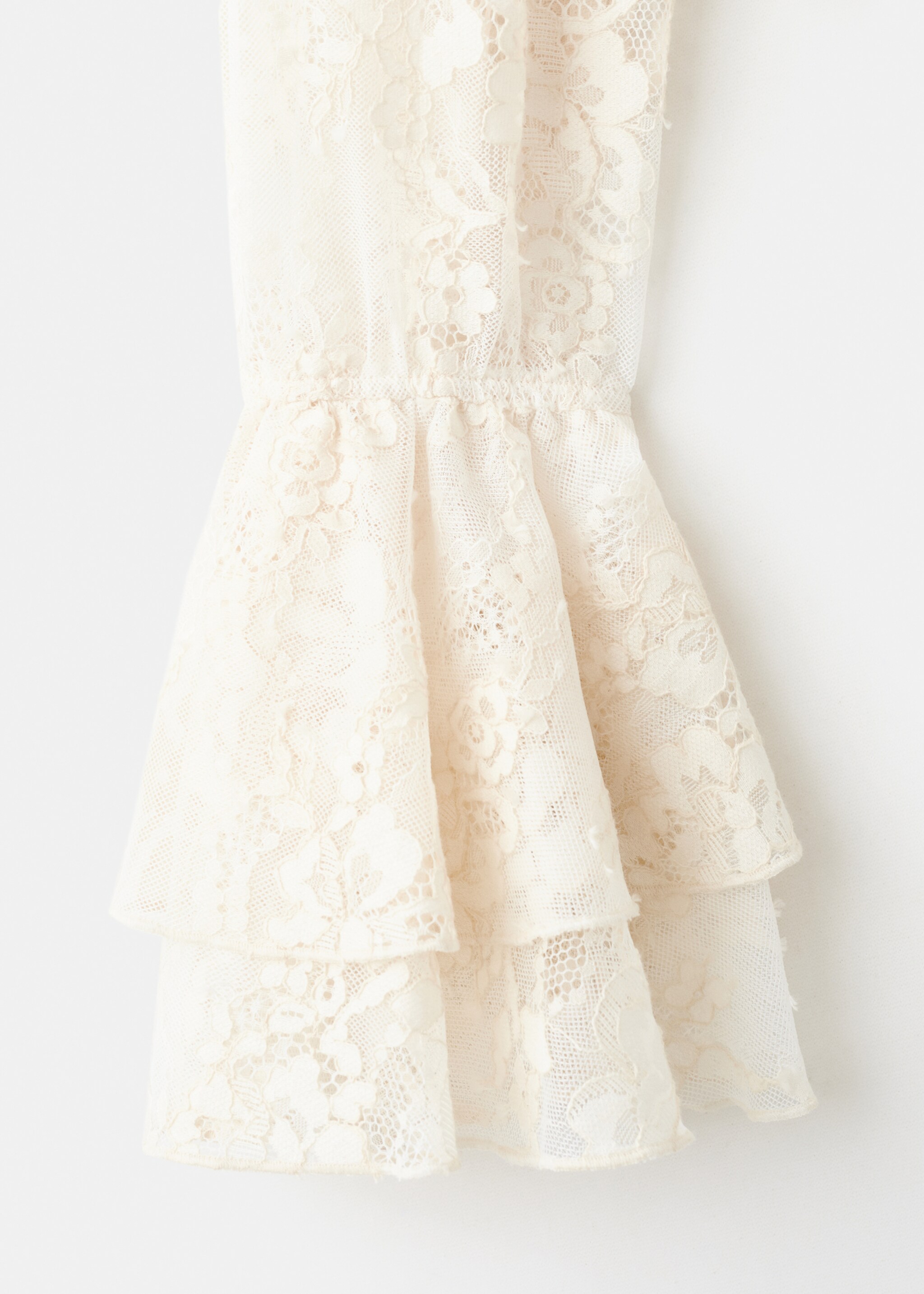 Ruffled embroidered blouse - Details of the article 0, Ecru. Ref: 27054099-00.