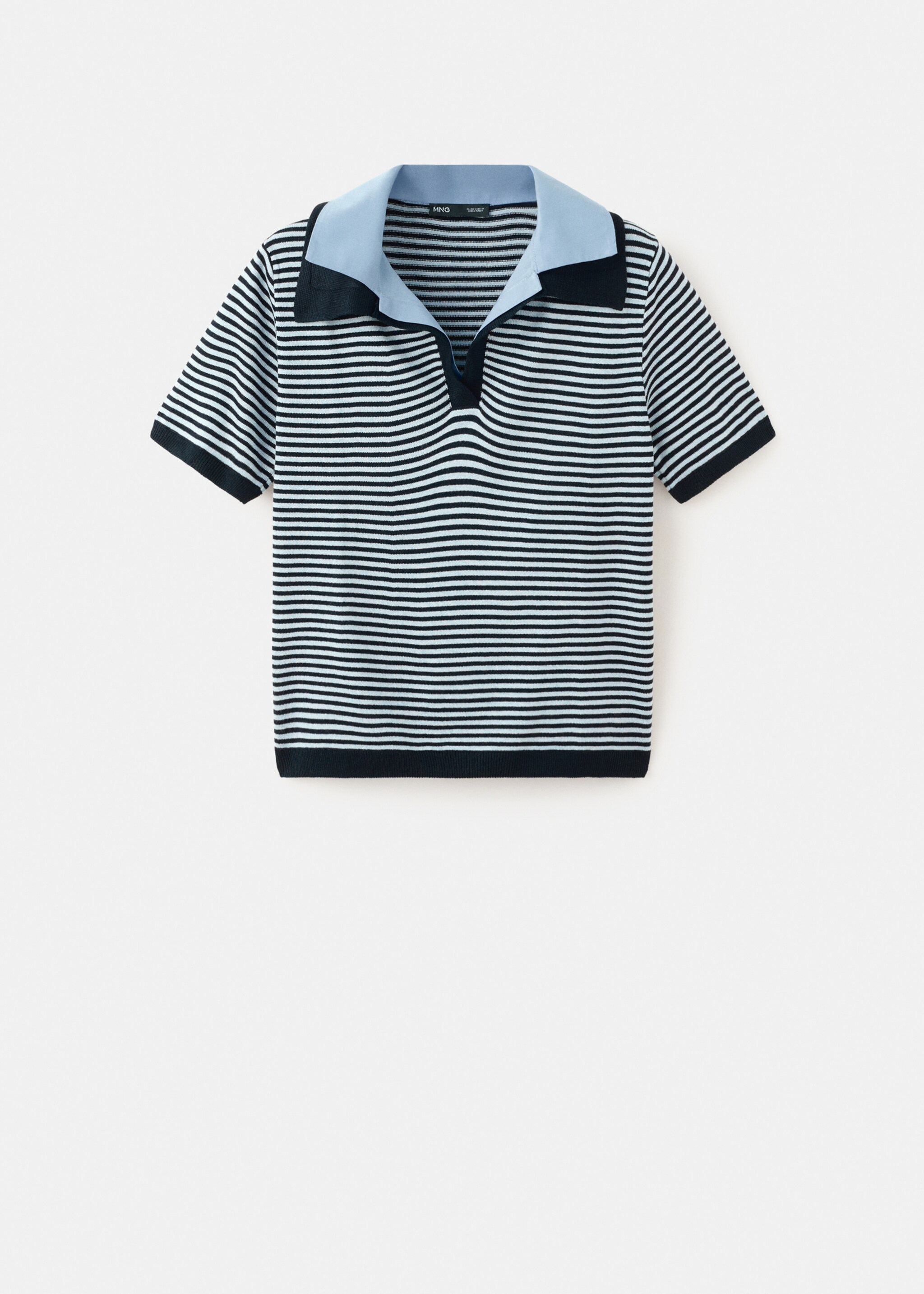 Knitted jumper with combined collar - Article without model, Dark Navy. Ref: 27054100-00.