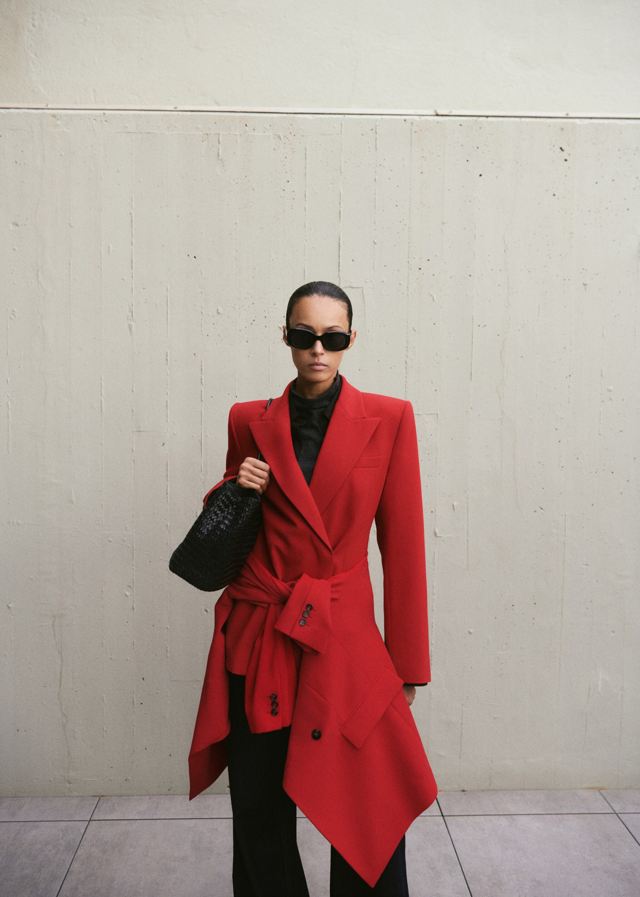 بليزر مزدوج الصدر مُفصّل - رؤية وسط, أحمر. Ref: 27054101-00.