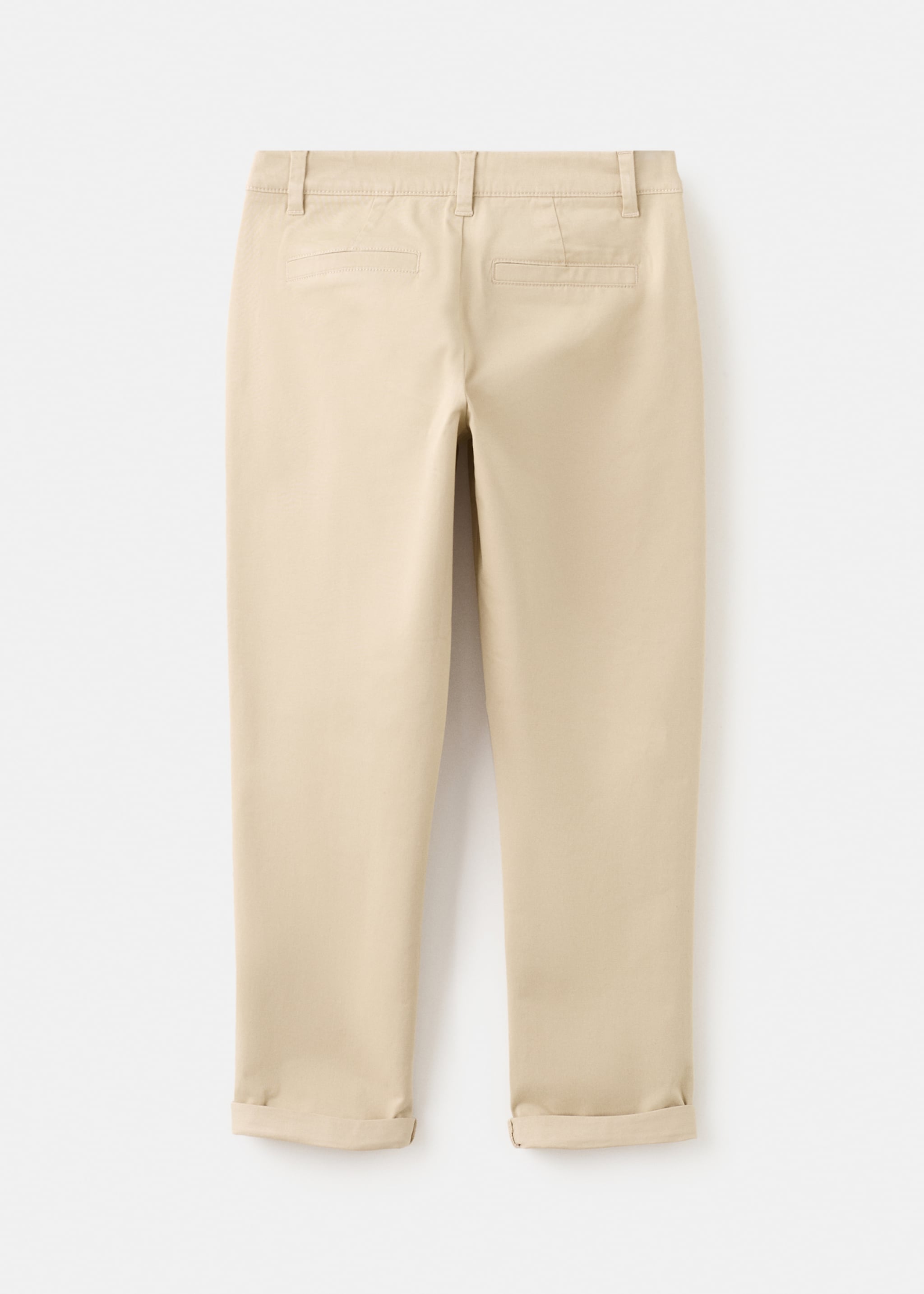 Plain chino trousers - Reverse of the article, Beige. Ref: 27054403-00.