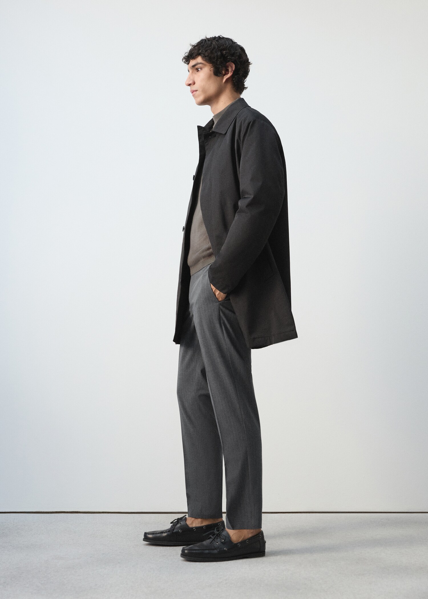 Slim-fit chalk-stripe trousers - Details of the article 2